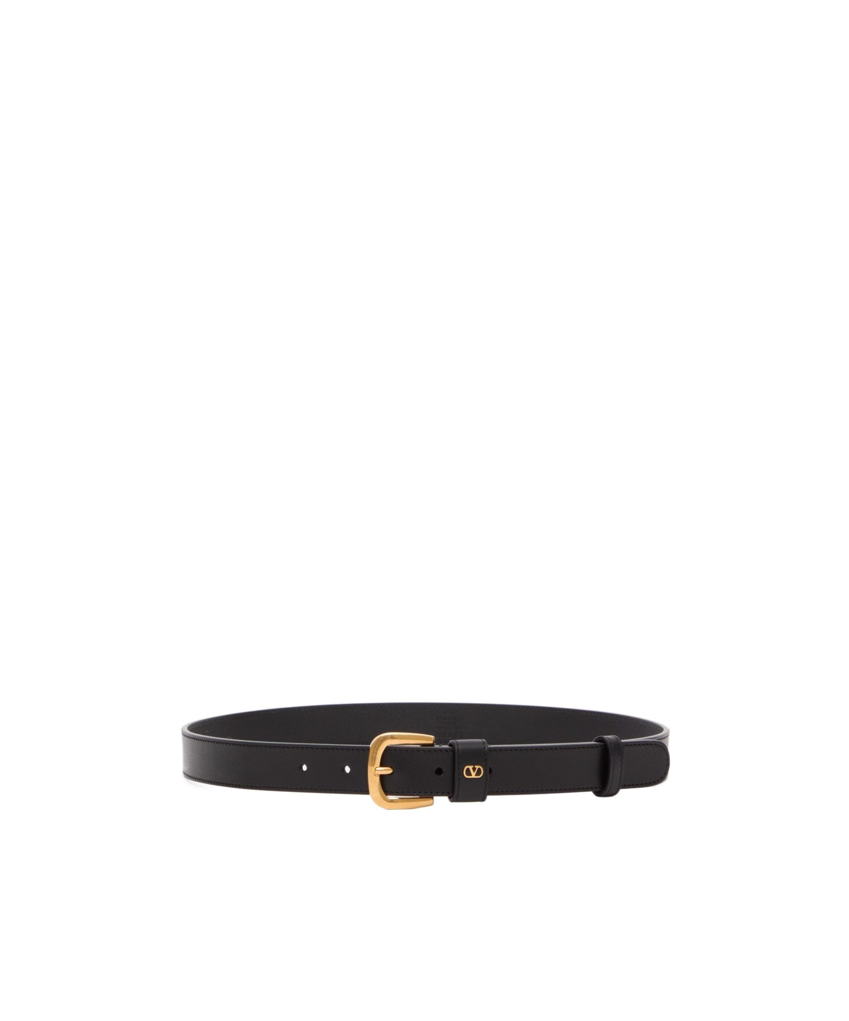 Valentino Vlogo Signature Mini Leather Belt In Black