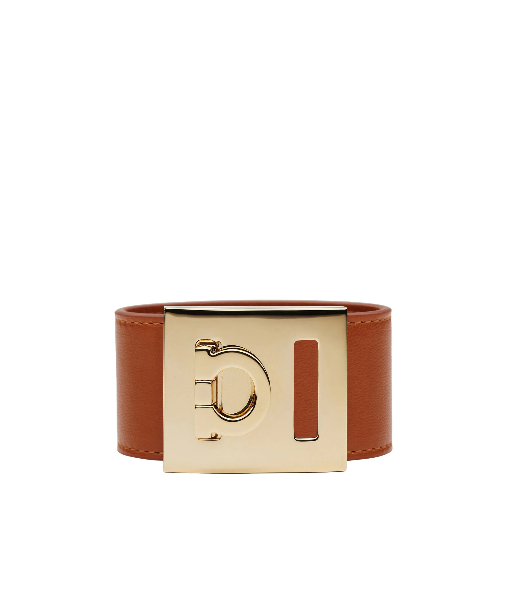 Ferragamo Gancini Pattern Bracelet In Yellow
