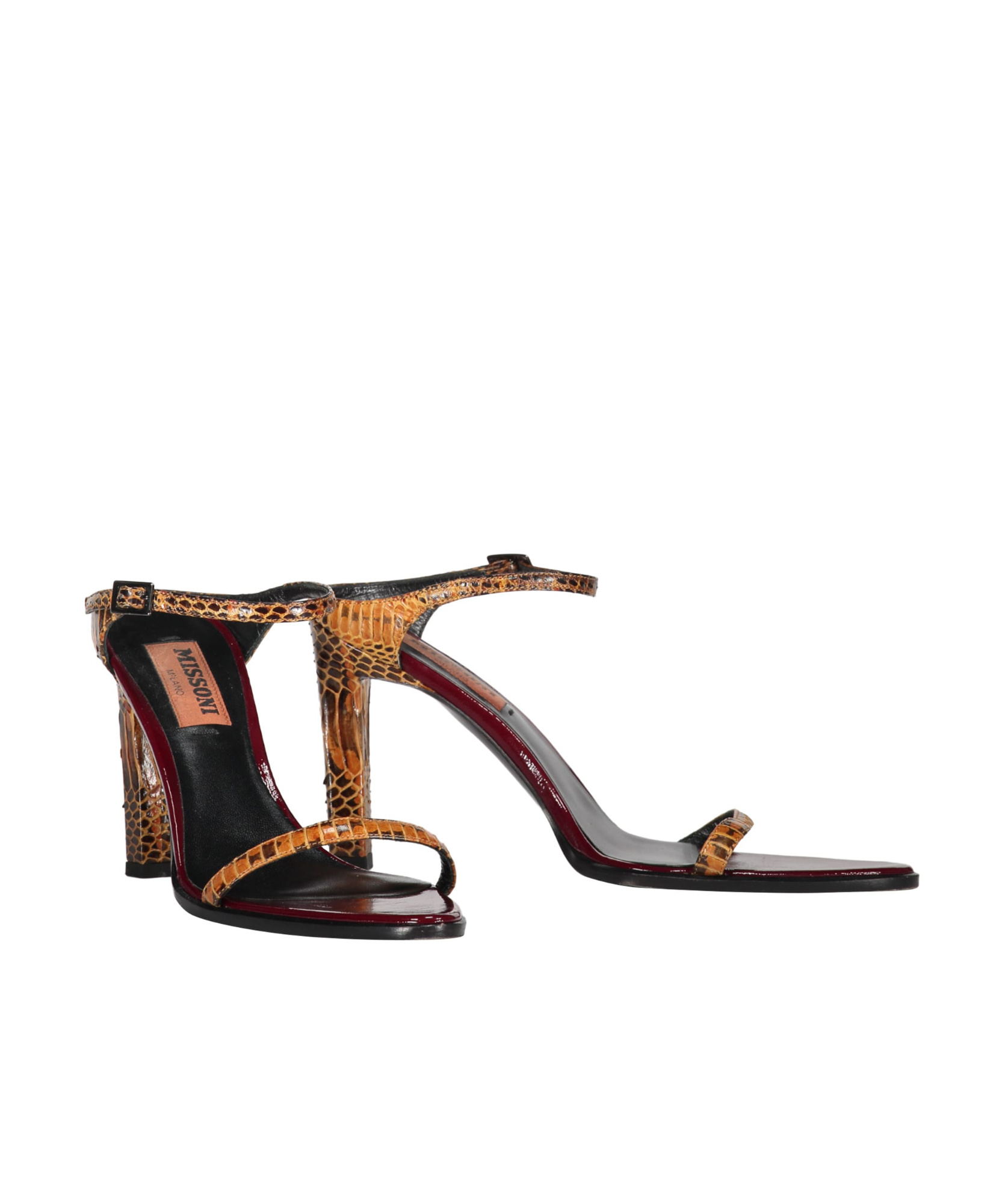 Shop Missoni 100mm Snakeskin-print Mules In Multicolor