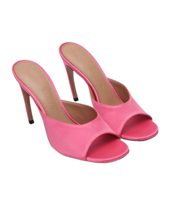Attico Round-toe High-heeled Sandals In Pink