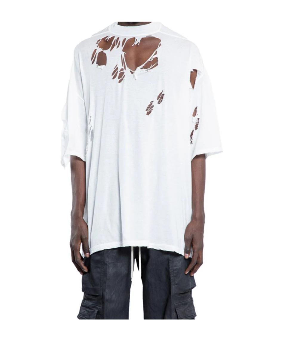 Rick Owens Drkshdw Off-white Hollywood Tommy T-shirt In White