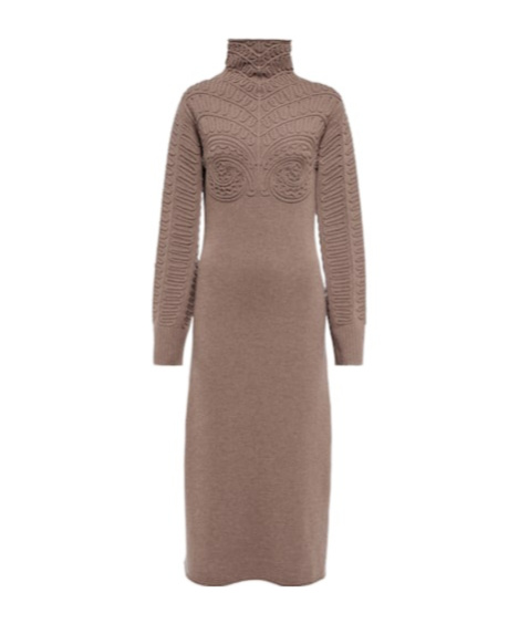 Altuzarra Brimlad Wool And Cashmere Knit Dress In Brown