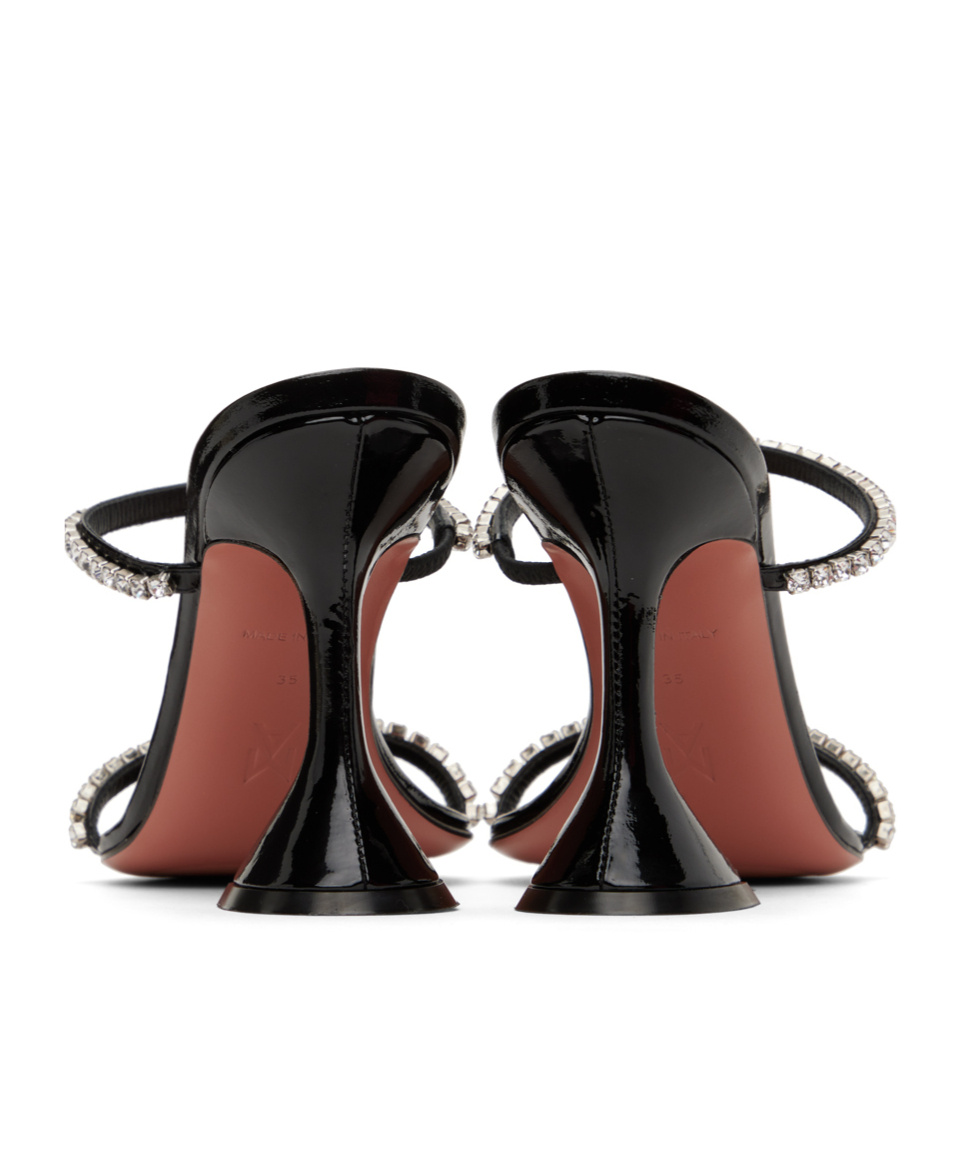 Shop Amina Muaddi Gilda Single-belt High-heeled Sandals In Black