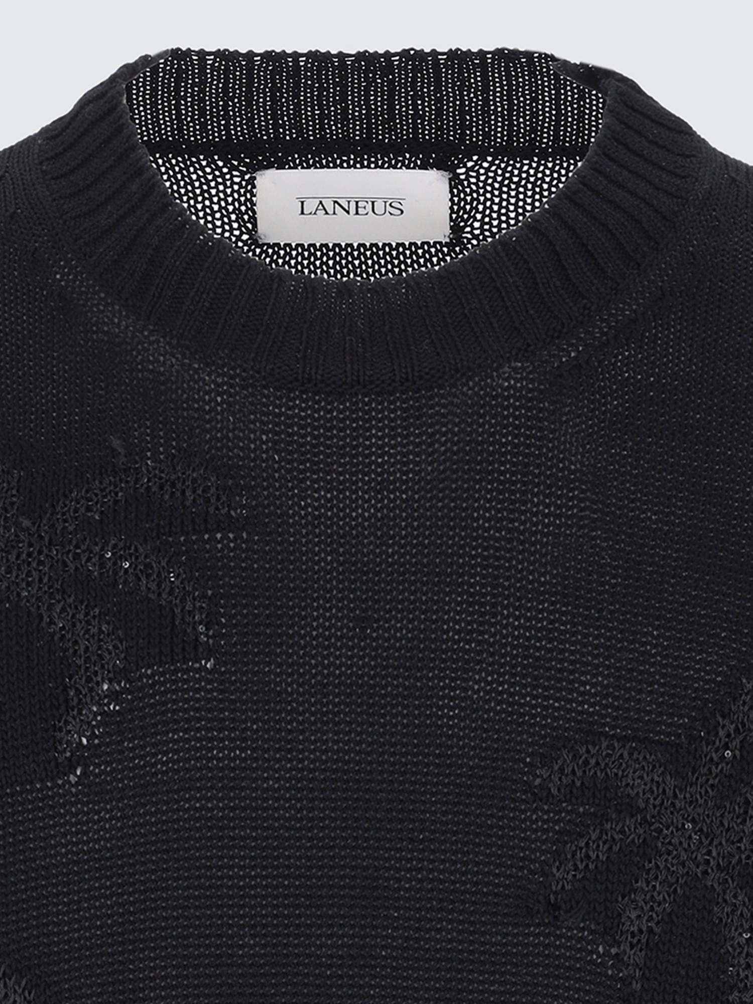 Shop Laneus Jacquard Sweater In Black
