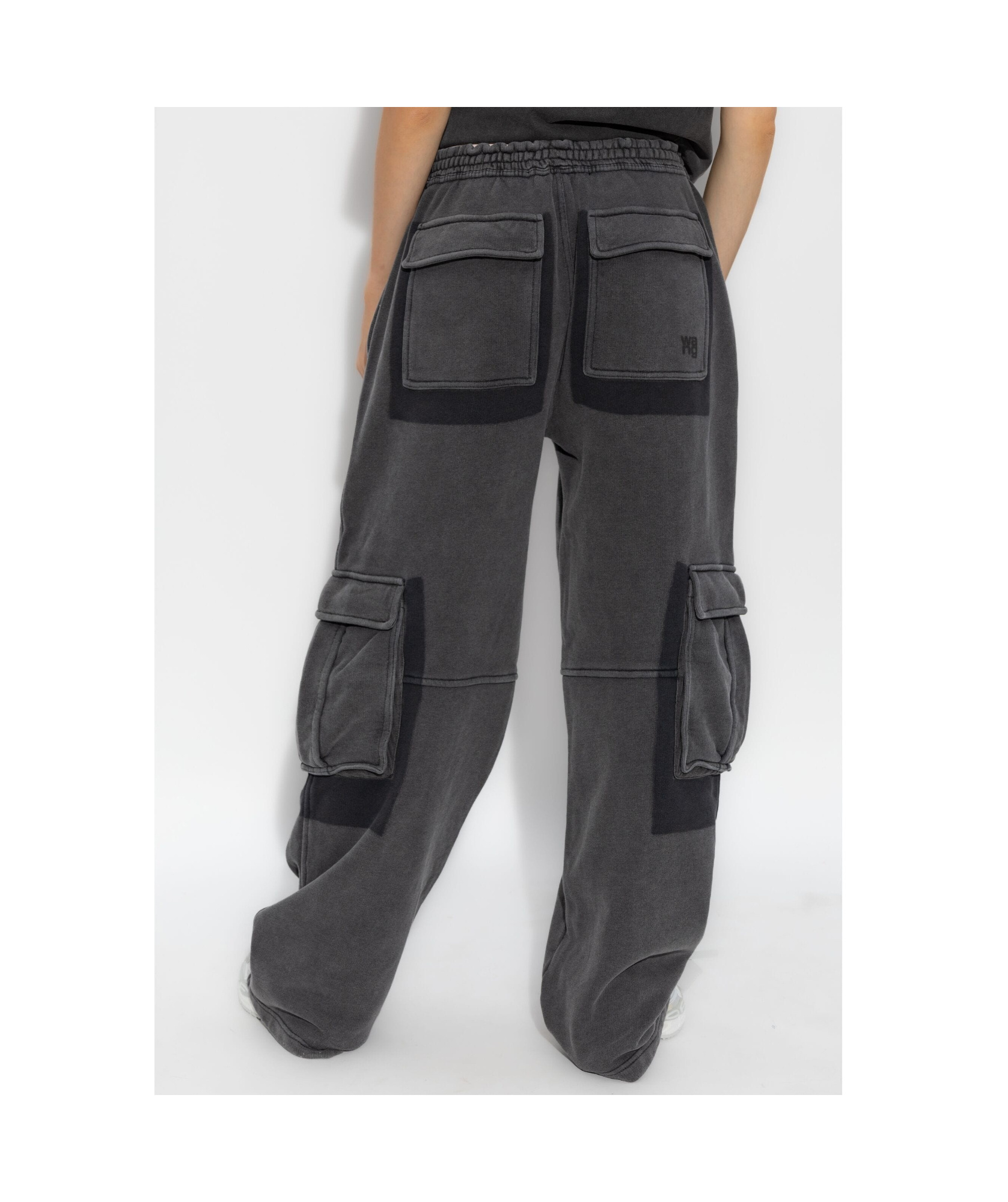 Alexander Wang Elastic Waist Overalls In Black