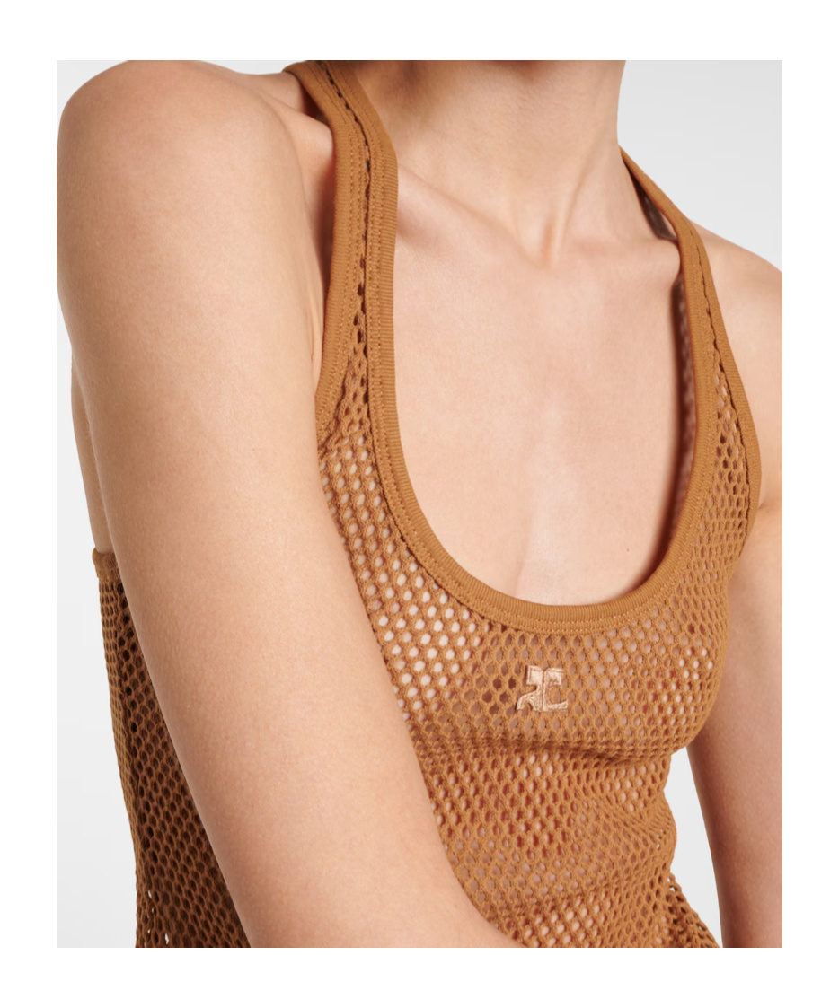 Courrèges Sleeveless Vest In Brown