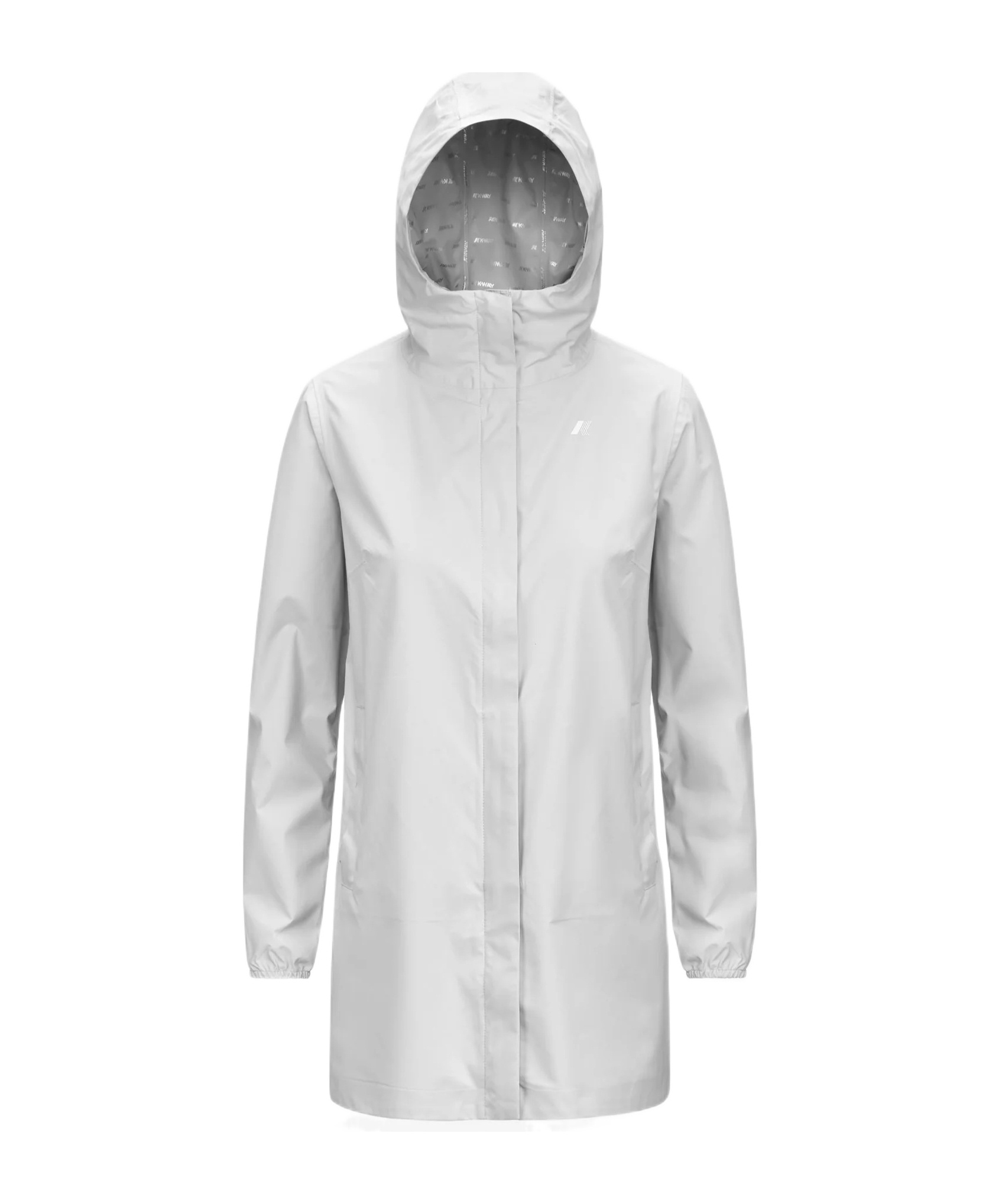 K-way Grey White Women's Waterproof Stretch Jacket For Transitional Weather