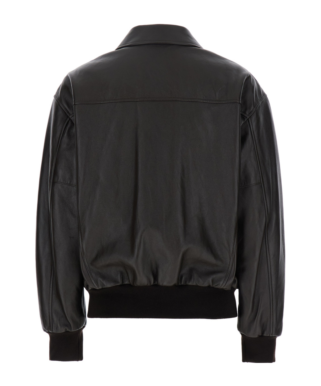 Celine Long-sleeved Leather Jacket In Black
