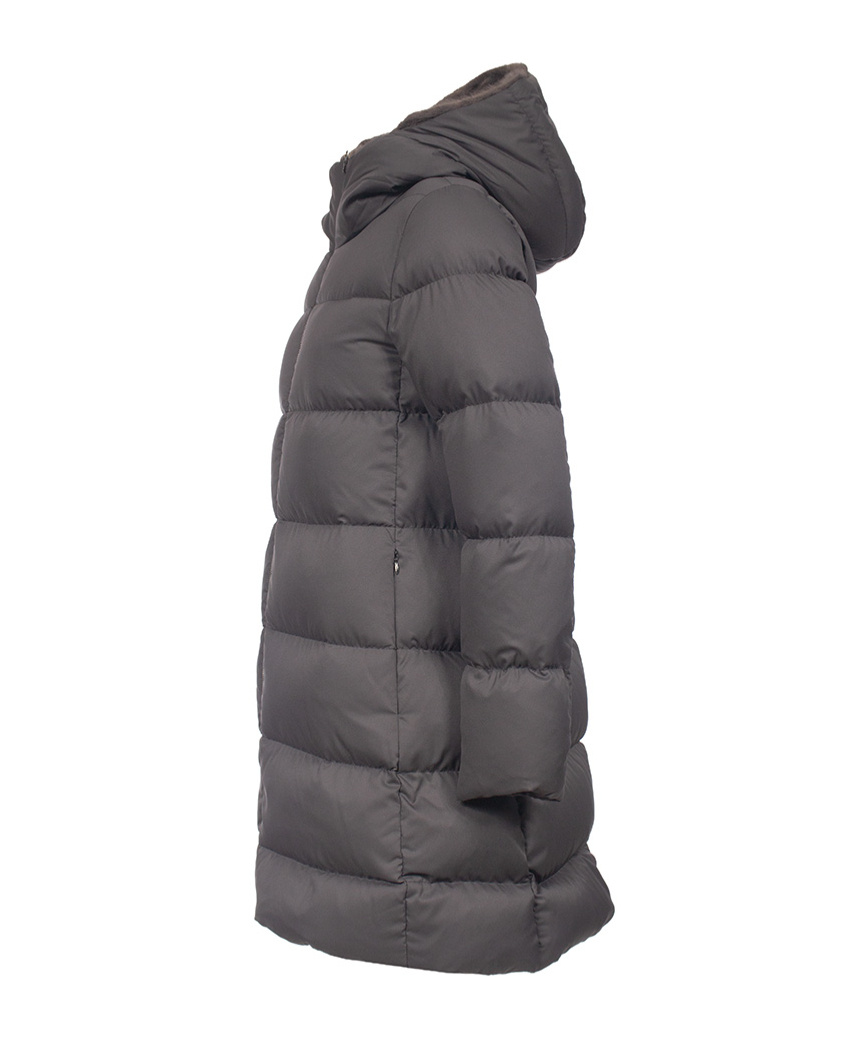 Herno Hooded Quilted Down Jacket In Gray