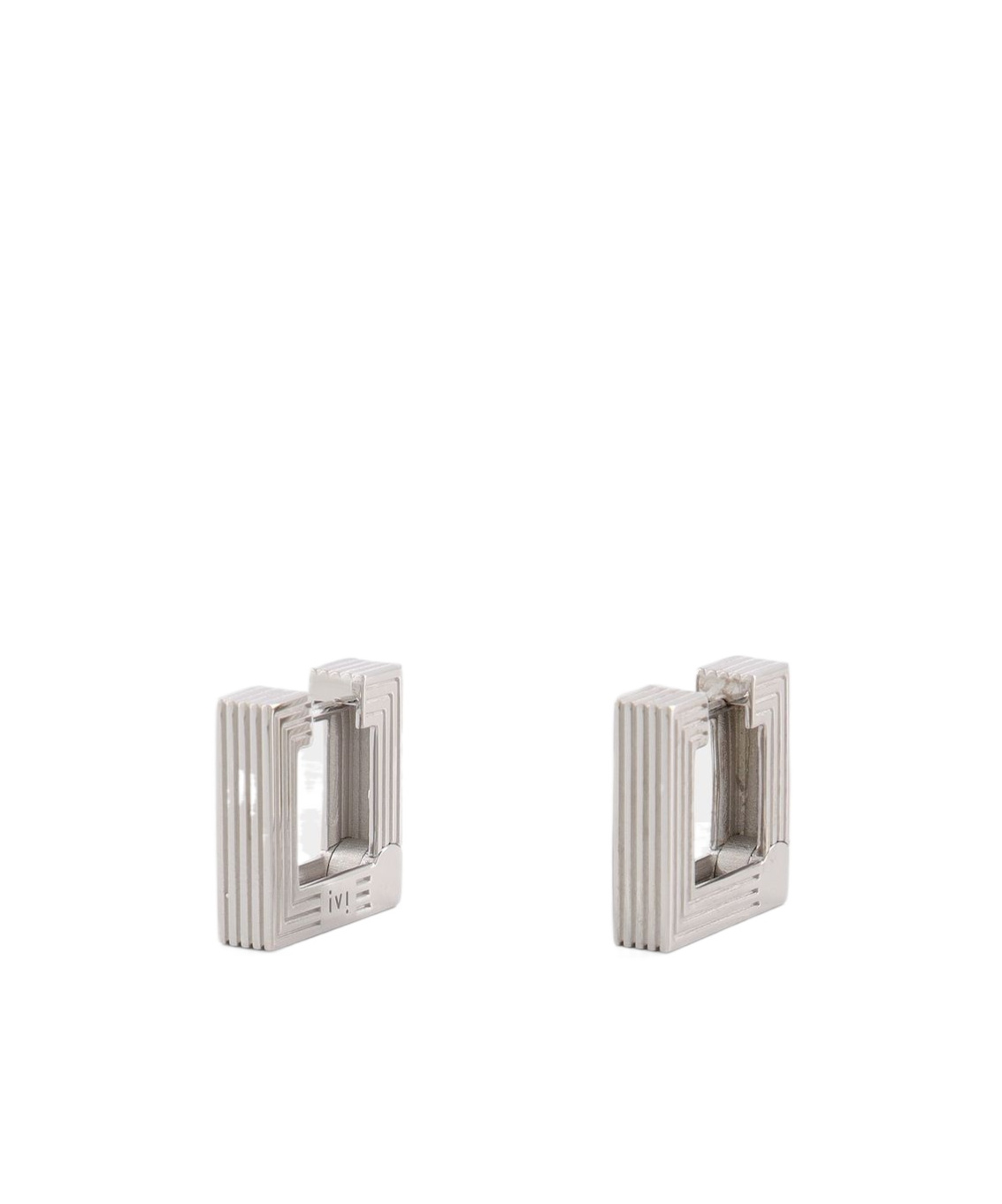 Ivi Logo Earrings In White