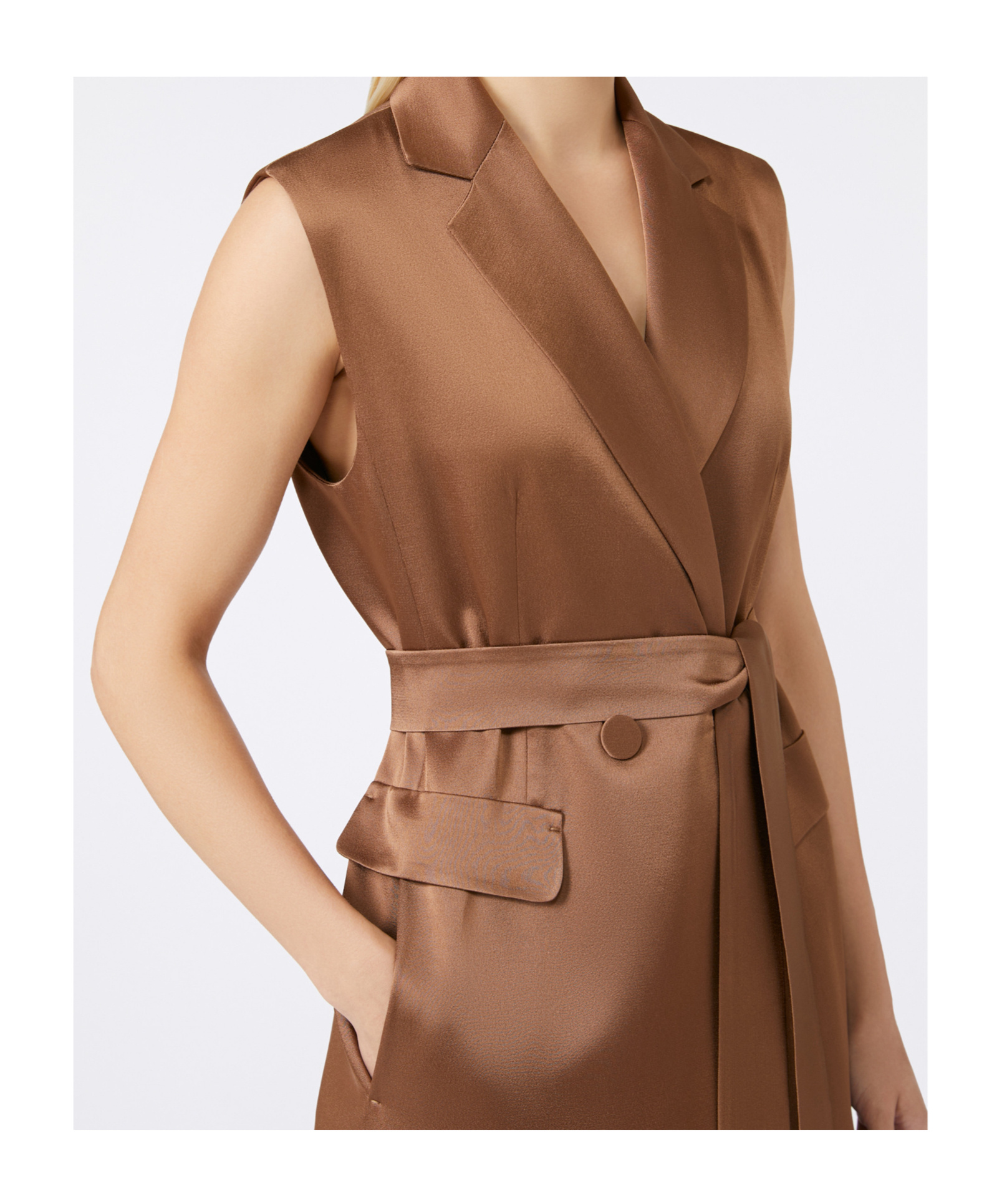 Max Mara Envers Satin Sleeveless Jacket