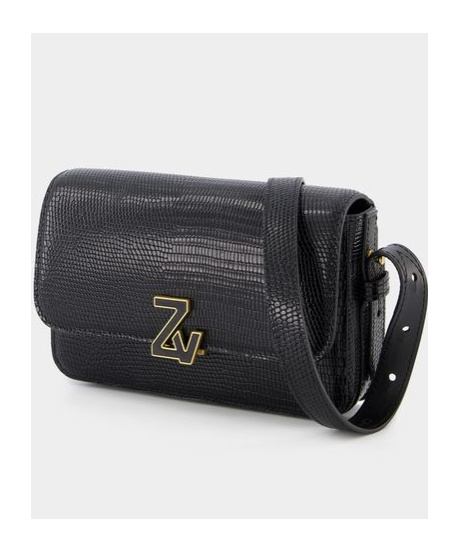Shop Zadig & Voltaire Logo-plaque Leather Shoulder Bag In Black