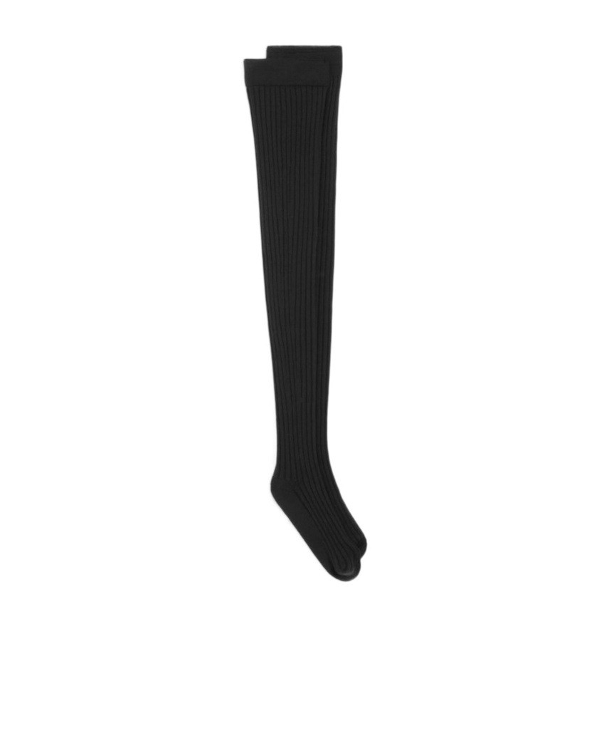 Dolce & Gabbana Ribbed Knee-high Socks In Black