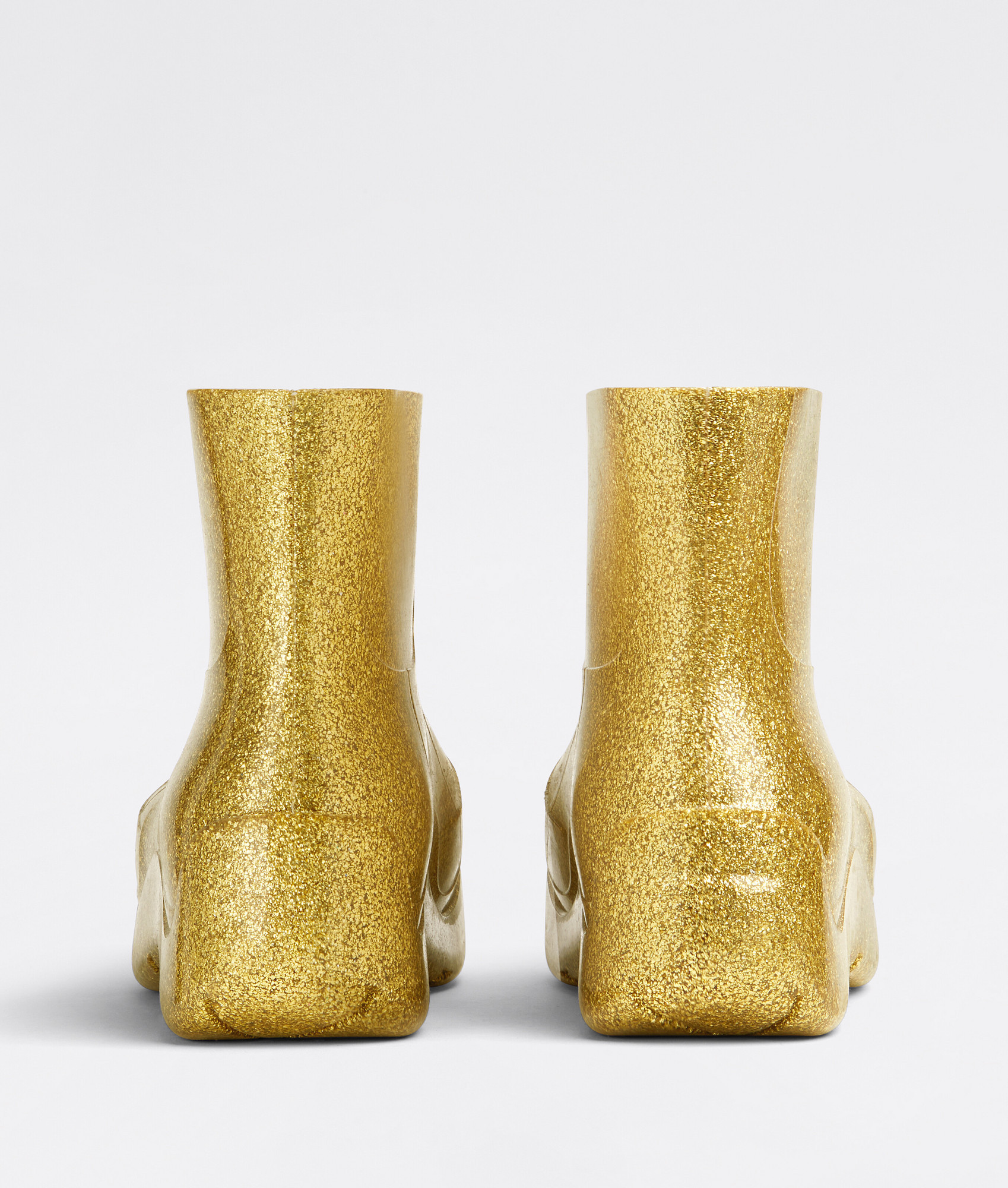 Bottega Veneta Glitter Puddle Boots In Gold