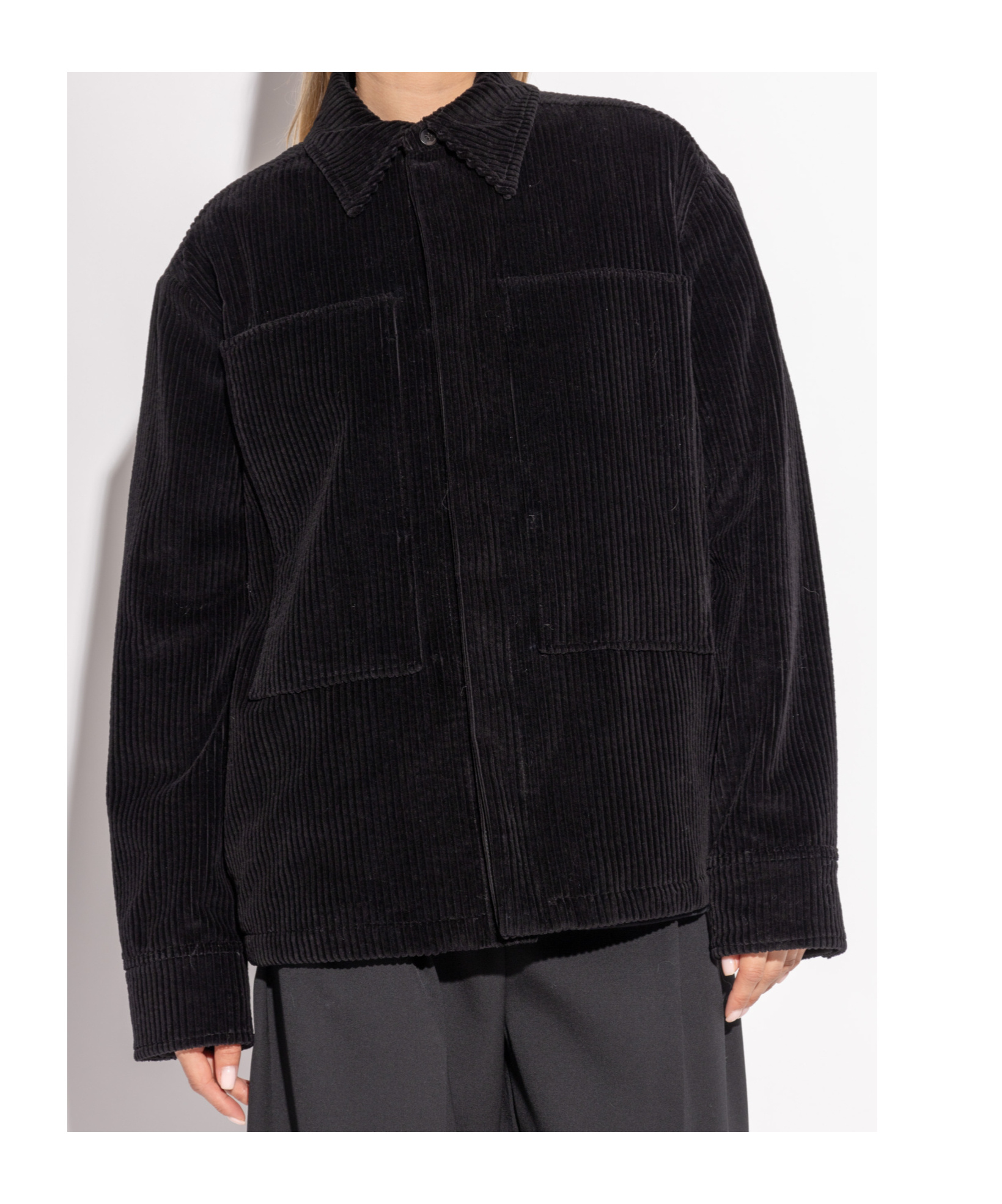 Jil Sander Corduroy Shirt In Black