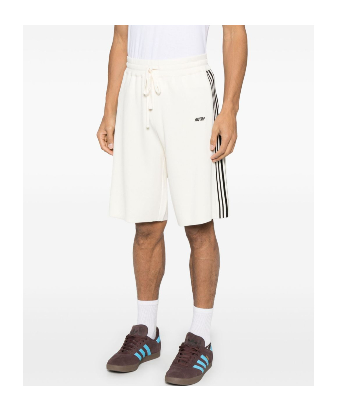 Shop Autry Elastic Waist Shorts In White