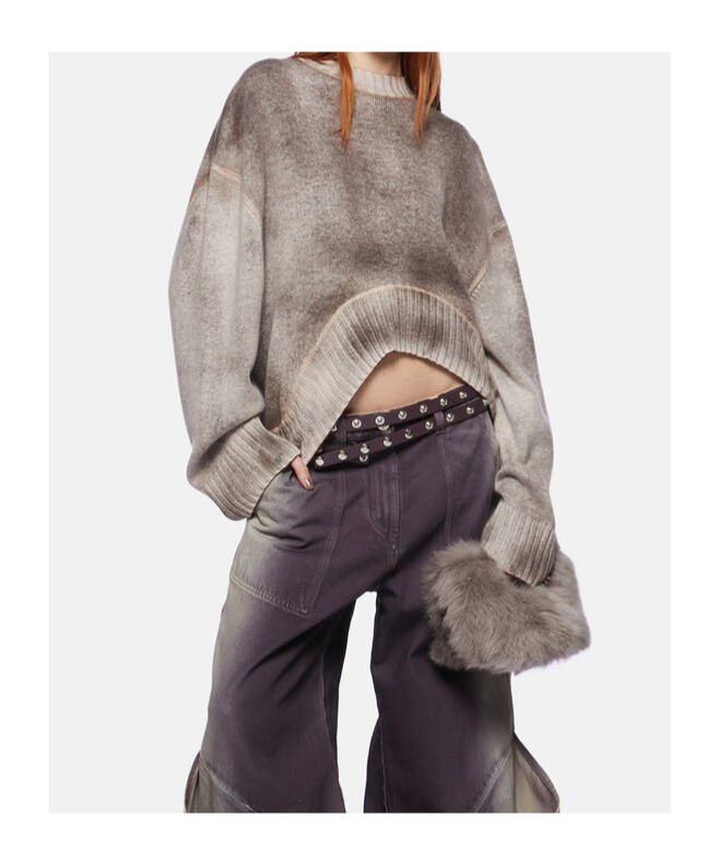 Attico Taupe Sweatshirt In Gray