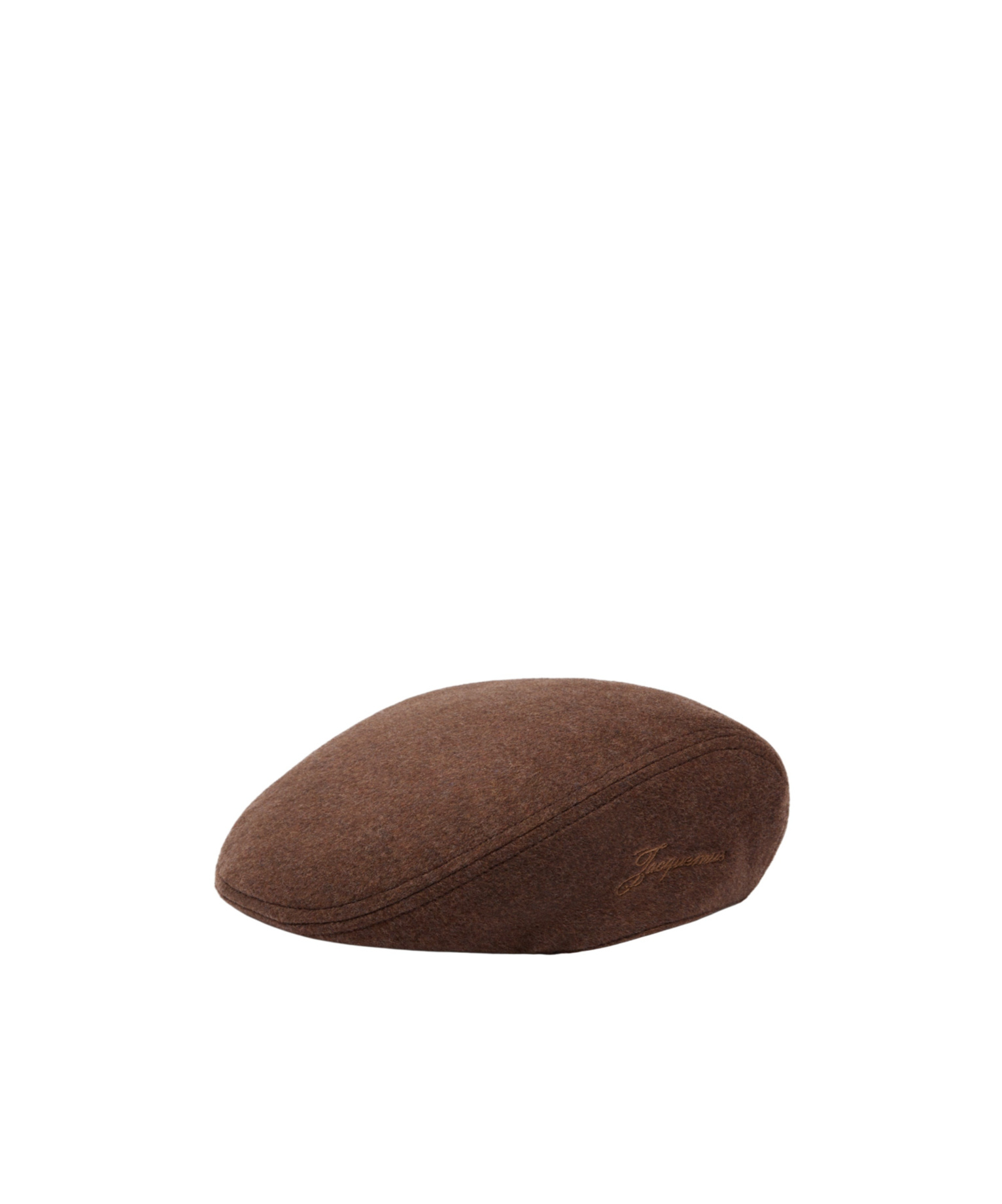Jacquemus Dark Brown Embroidered Flat Beret Hat In Brown