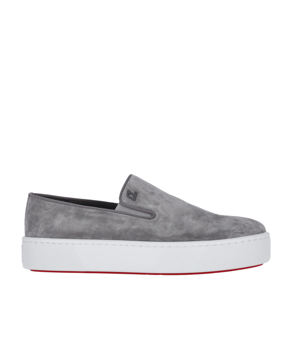 Christian Louboutin Round Head Low Upper Board Shoes In Gray