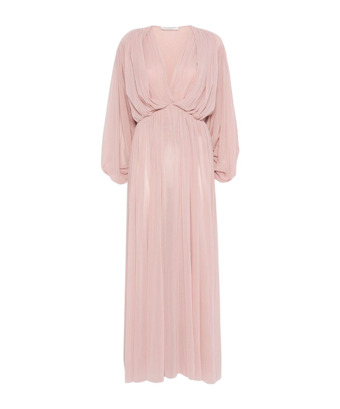 Philosophy Di Lorenzo Serafini Blush Pink V-neck Maxi Dress  In Pink