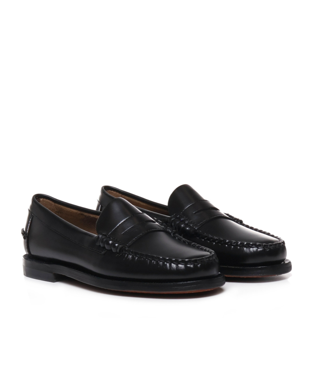 Sebago Dan Bordeaux Pull-on Loafers In Leather Woman In Black