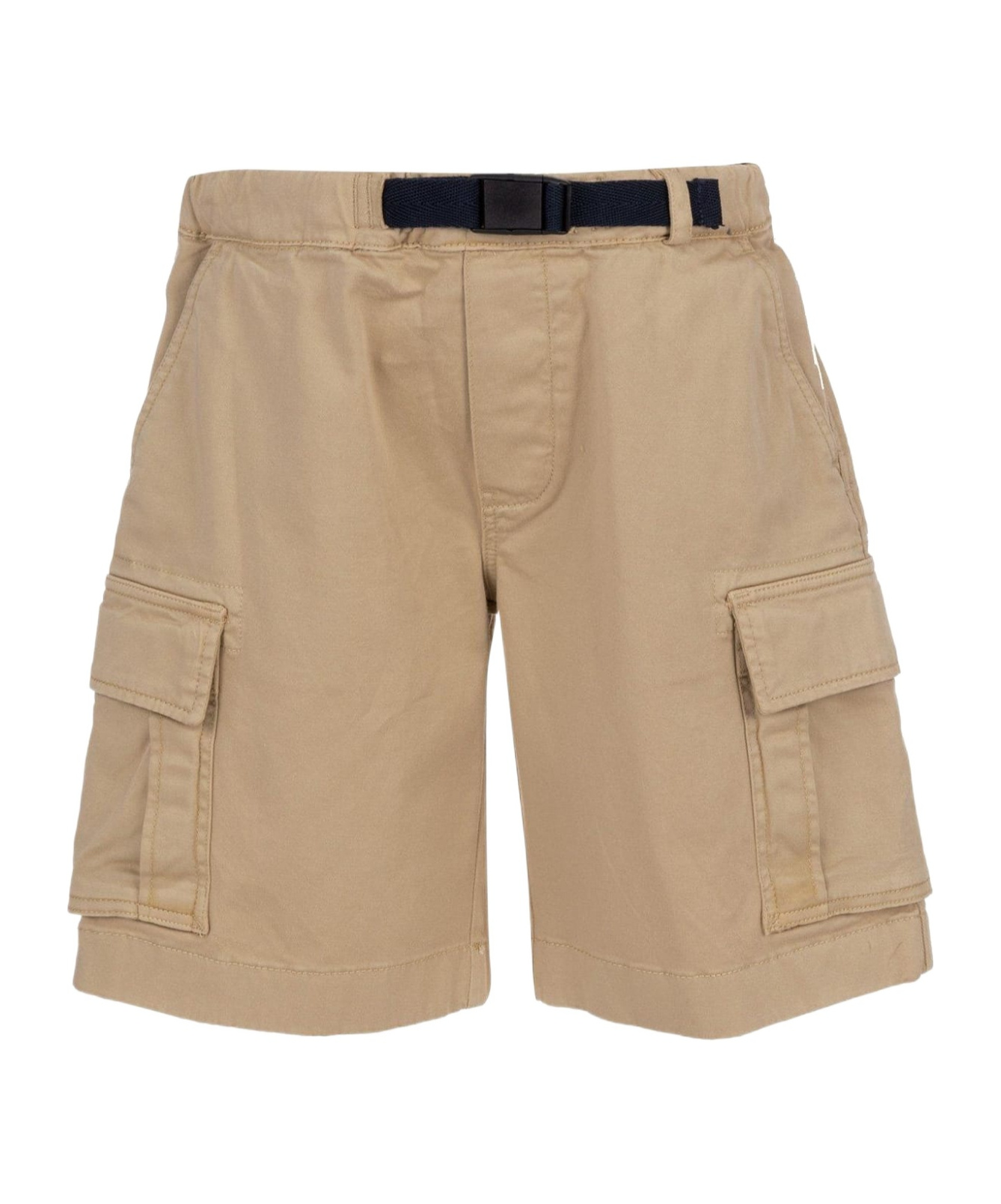 Woolrich Logo-detailed Belted Waist Cargo Shorts In Nude