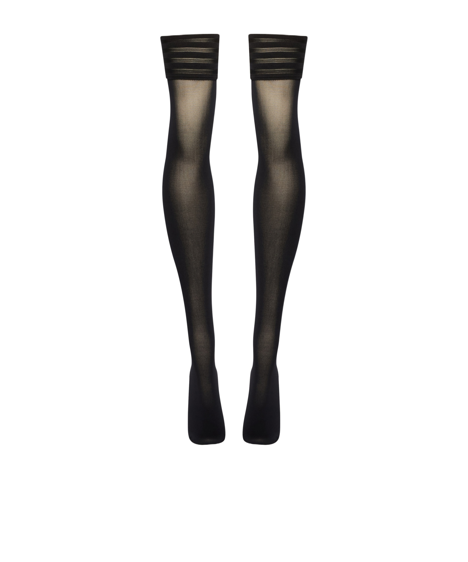 Wolford Semi-sheer Stockings In Black