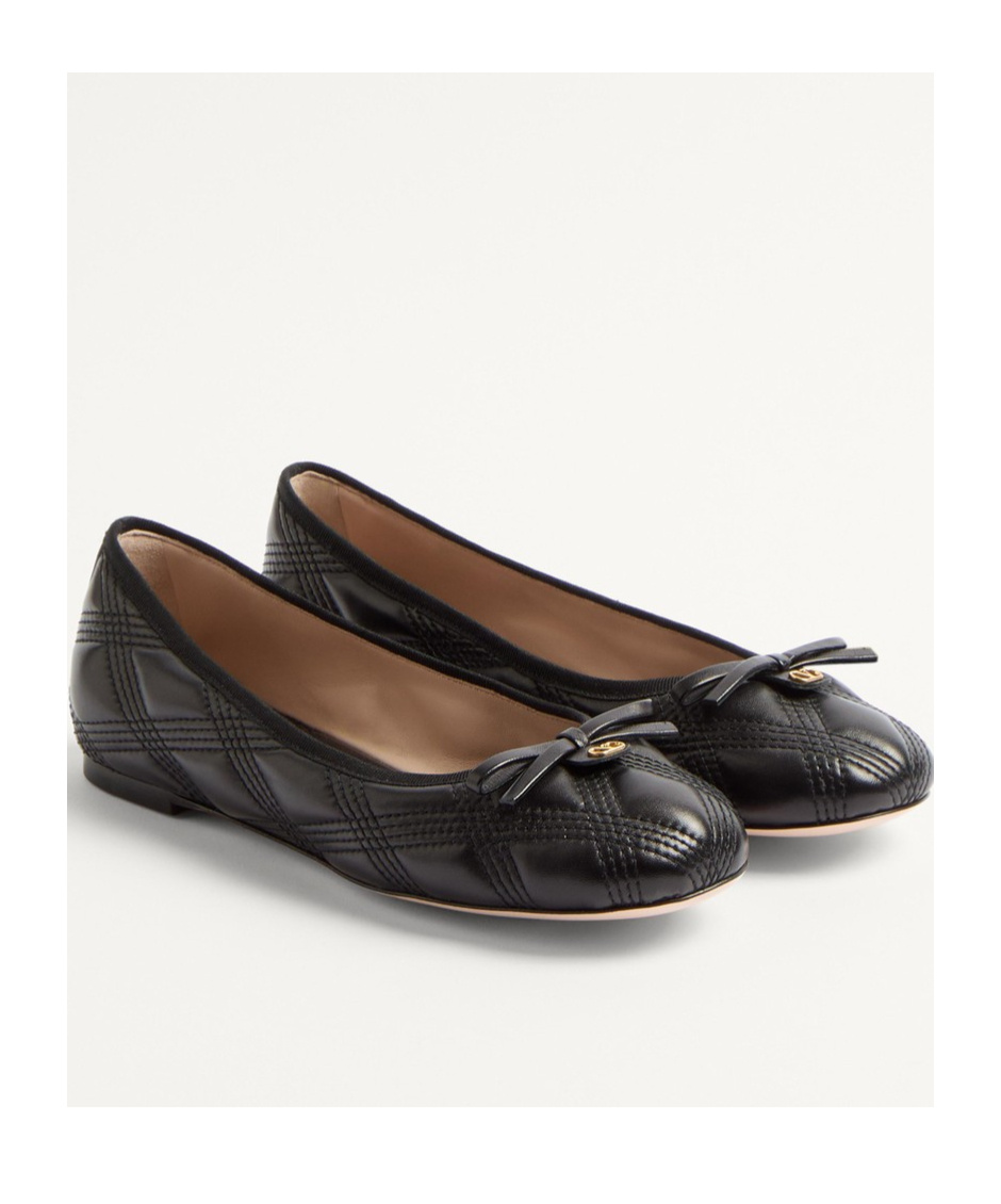 Valentino Garavani Quiltie Ballerina 67 In Quilted Nappa Leather Woman Black 37 In Black