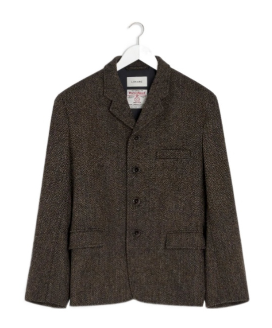 Lemaire Herringbone-pattern Blazer In Brown