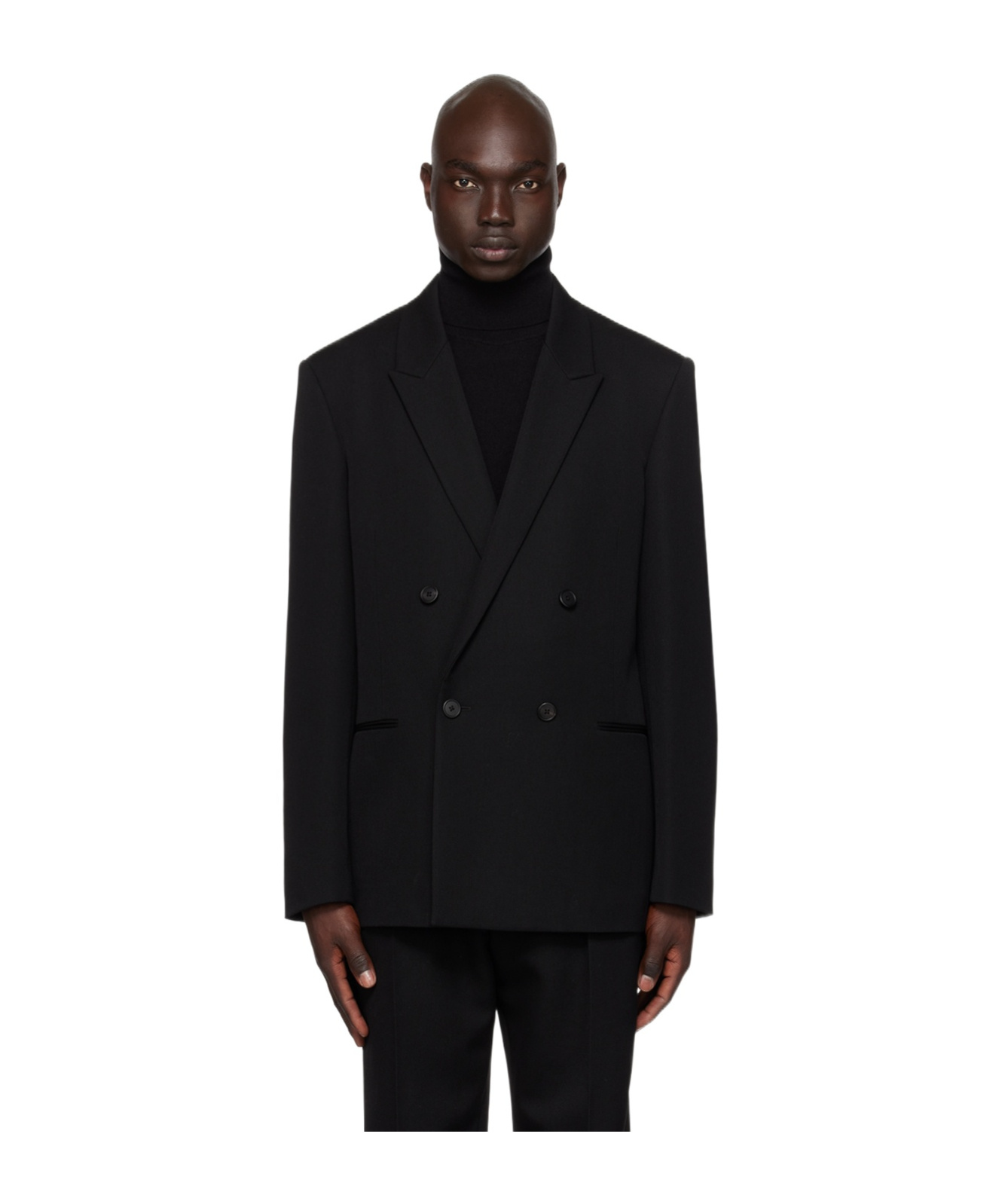 The Row Wilson Double-breasted Suit Jacket In Black