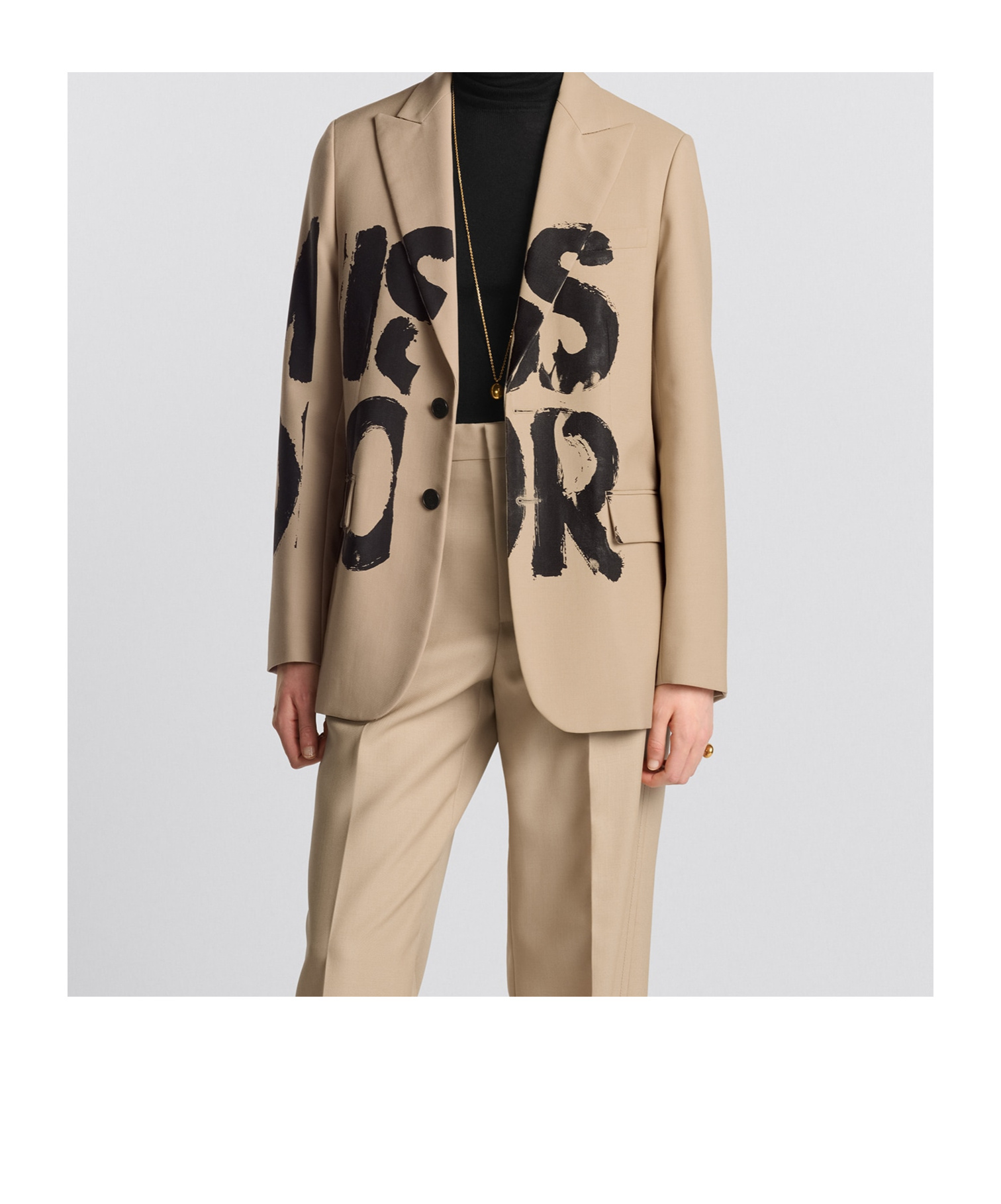 Dior Long-sleeved Suit Coat In Nude