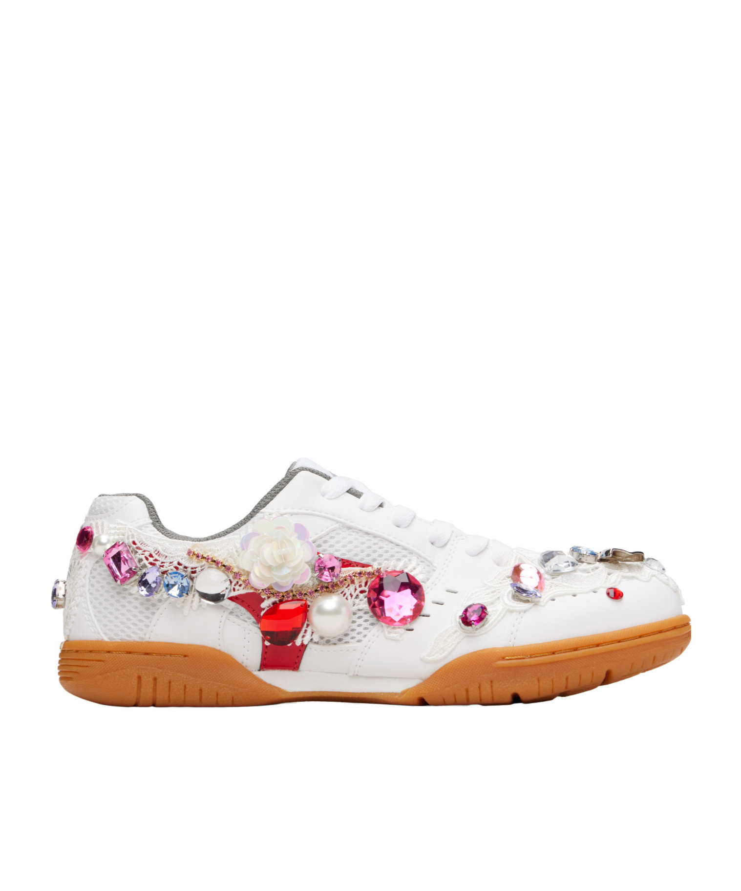 Comme Des Garçons Cdg Girl X Mizuno Embellished School Sneakers In White