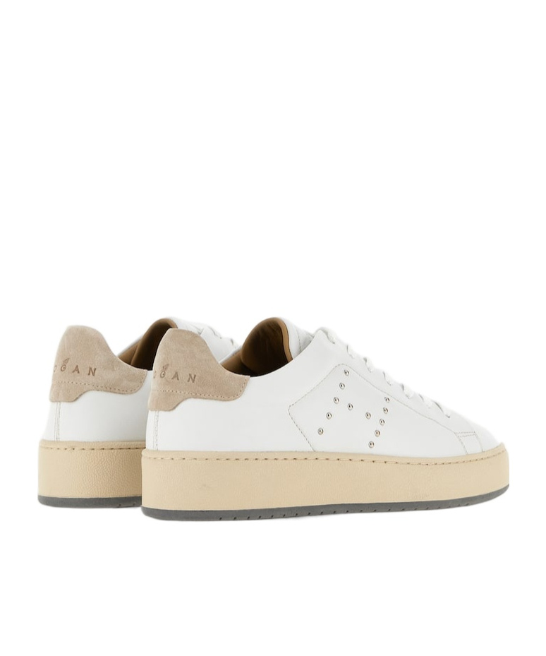 Hogan Leather Sneakers With Suede Toe In White