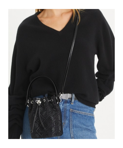 TORY BURCH MINI T MONOGRAM BUCKET BAG