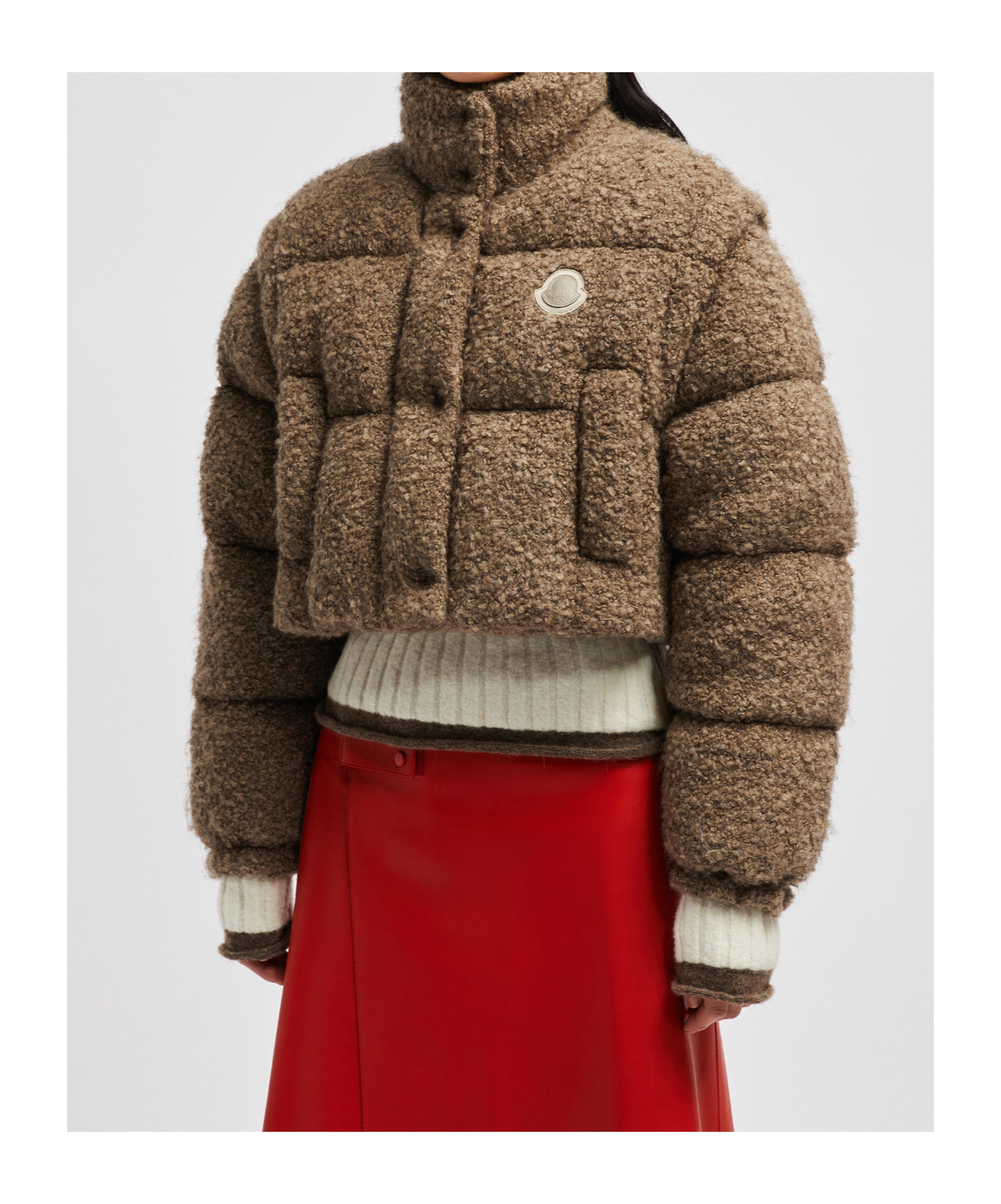 Moncler Doudoune En Tweed 2-en-1 Cytinelle In Brown
