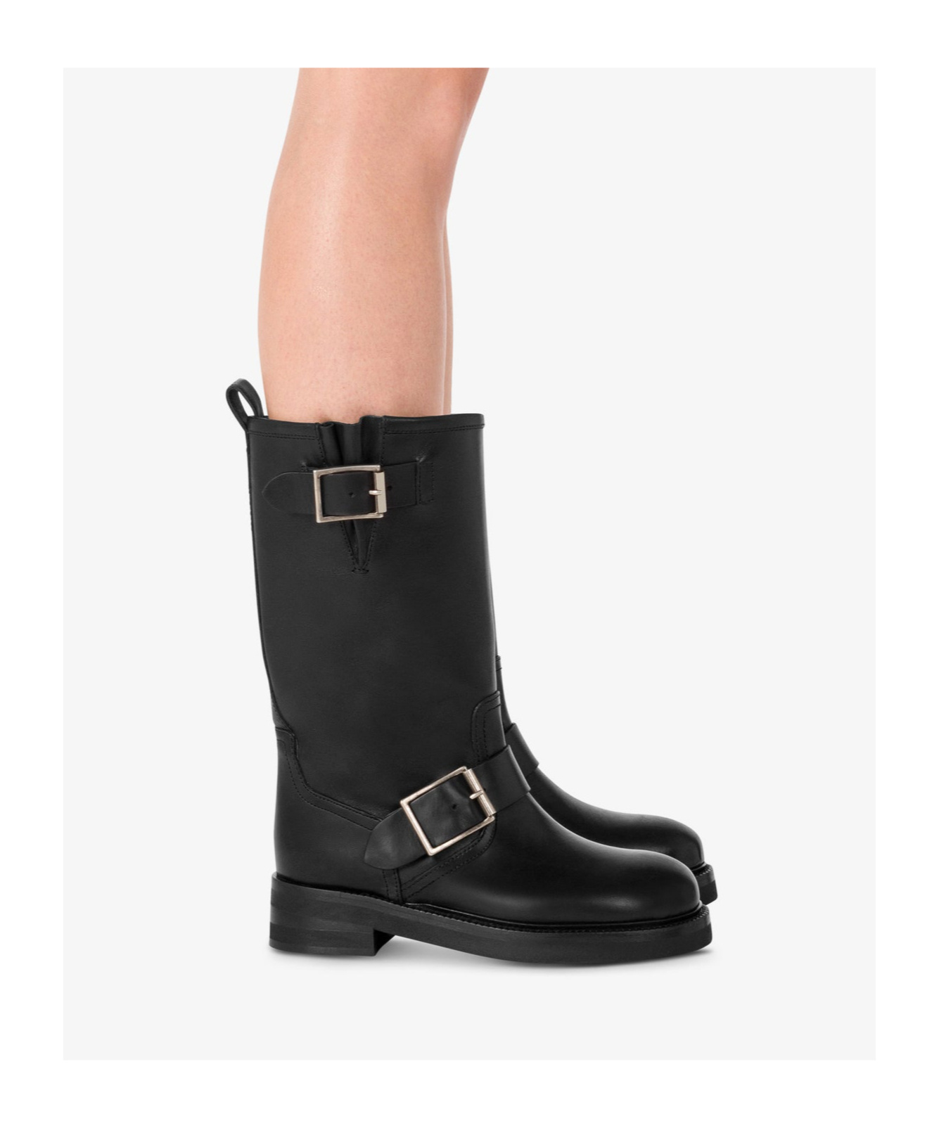 Paris Texas Detroit Leather Buckle Moto Boots In Black