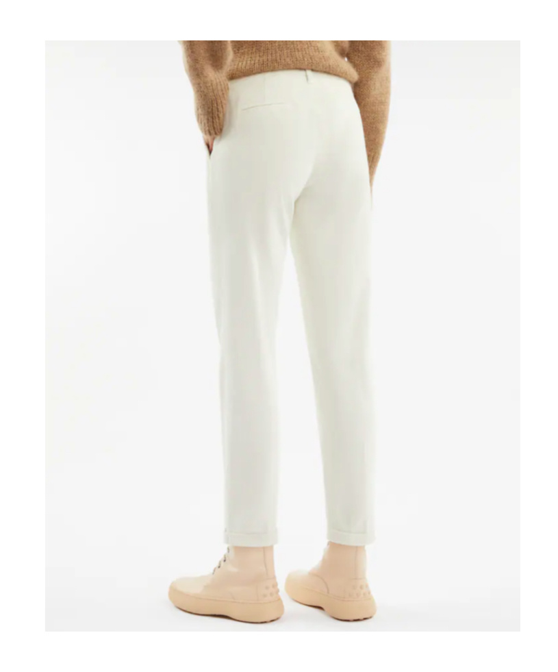 Fay Corduroy Tapered Trousers In White