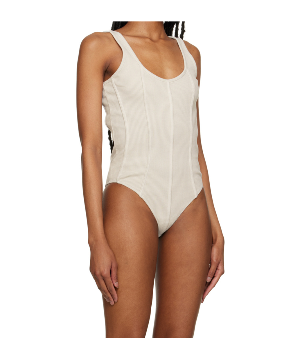 Agolde Womens Spoon Elna Fitted Organic-cotton-blend Body In Blue