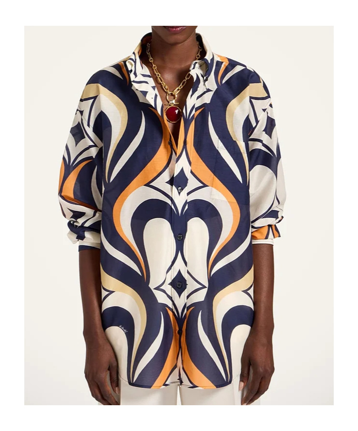 La Doublej Better Than Your Boyfriend's Abstract-print Shirt In Multi