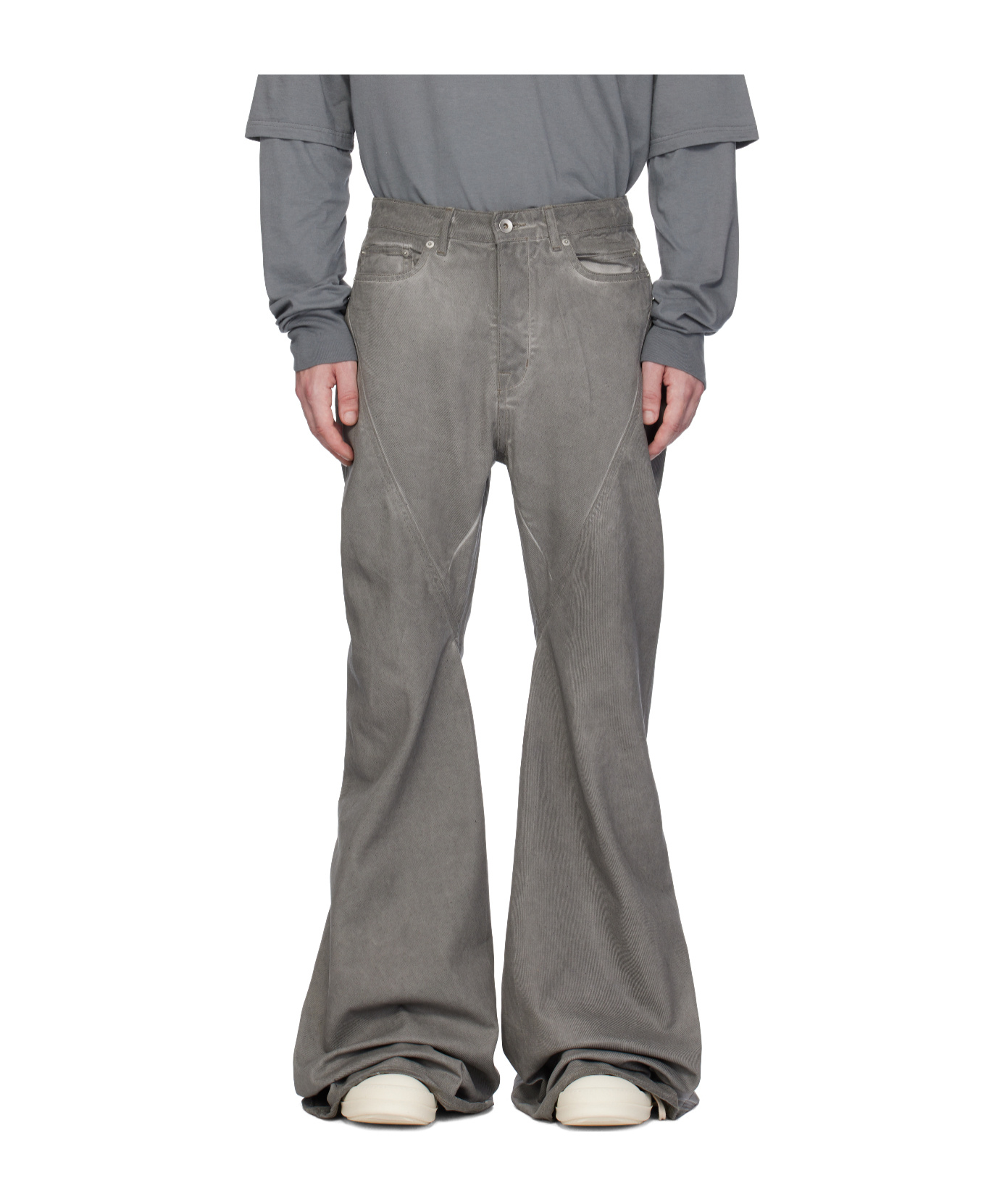 Rick Owens Drkshdw Gray Porterville Bias Bootcut Jeans In Gray