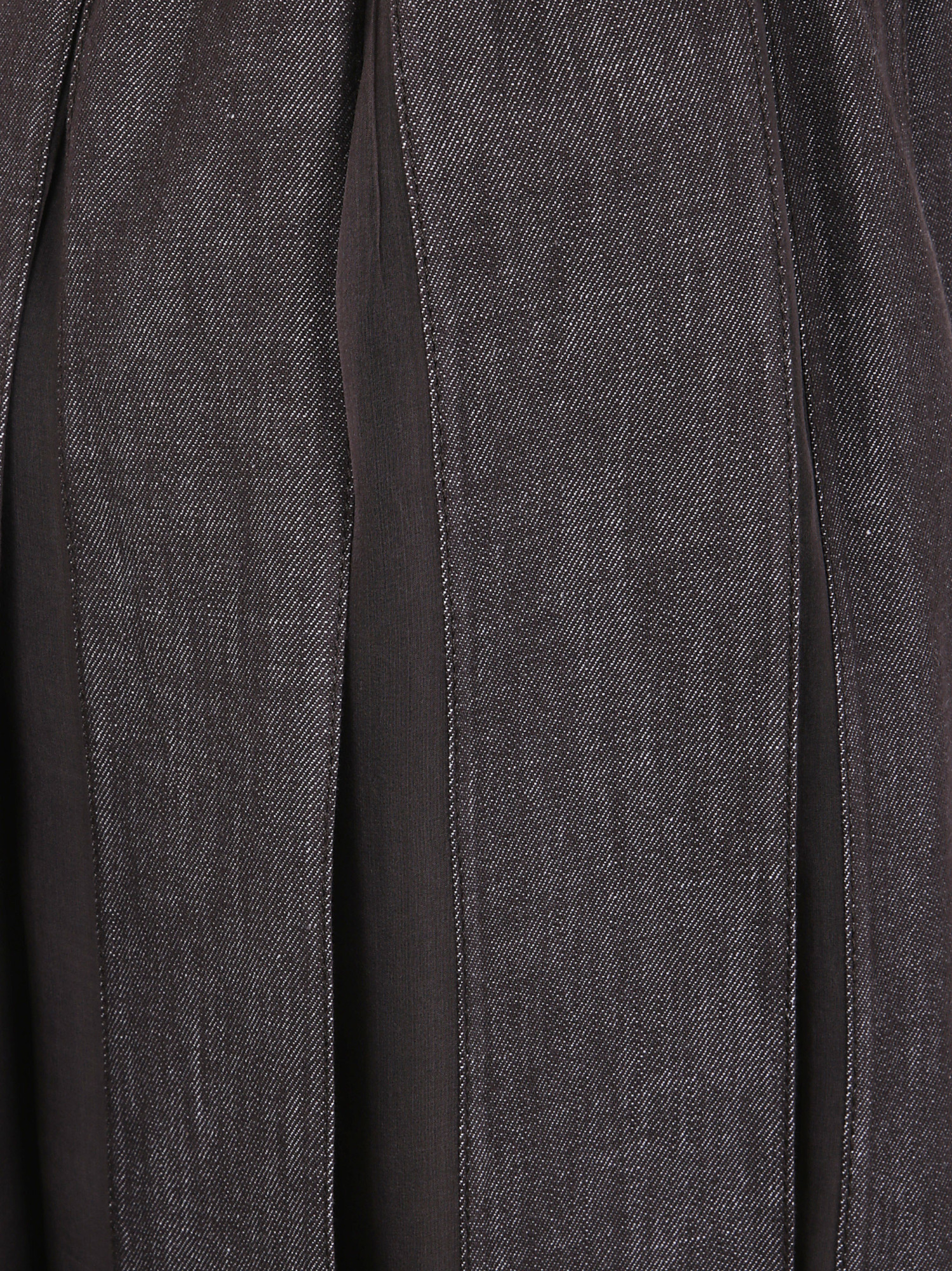 Brunello Cucinelli Pleated Denim Midi Skirt With Elastic Waistband In Gray