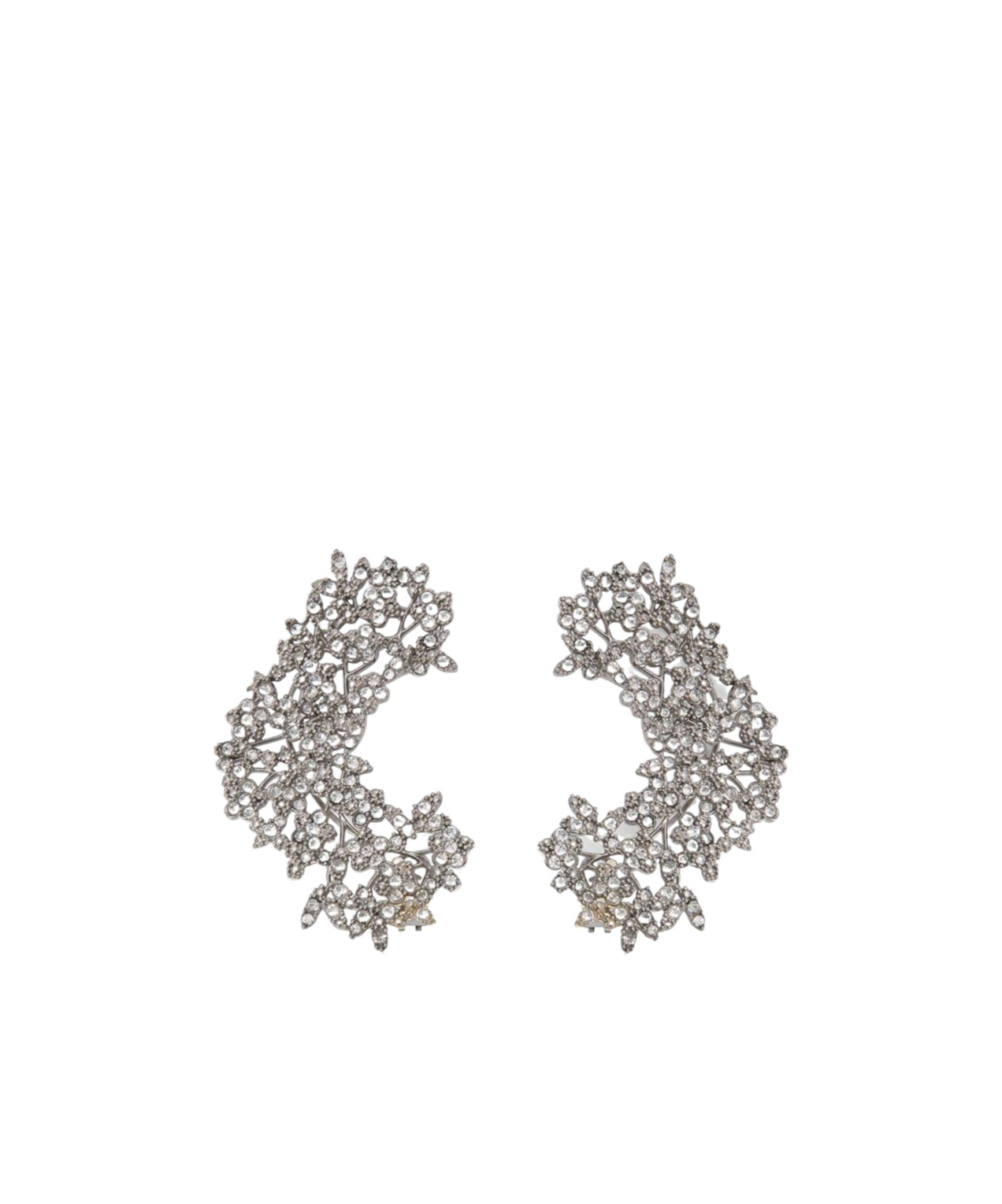 Jil Sander Silver-plated Zirconia Earrings In Metallic