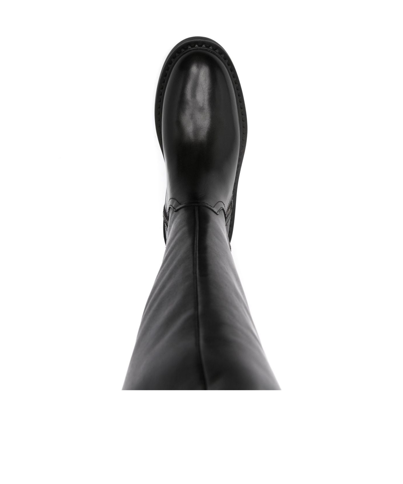 Ash Side Zipper Boots In Black