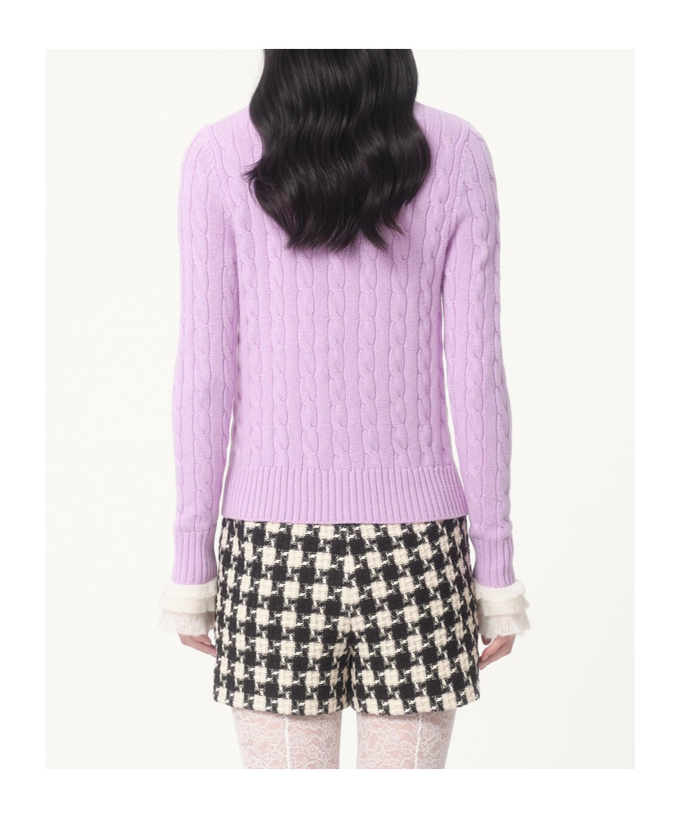 Valentino Wollcardigan Frau Lila Xs In Purple