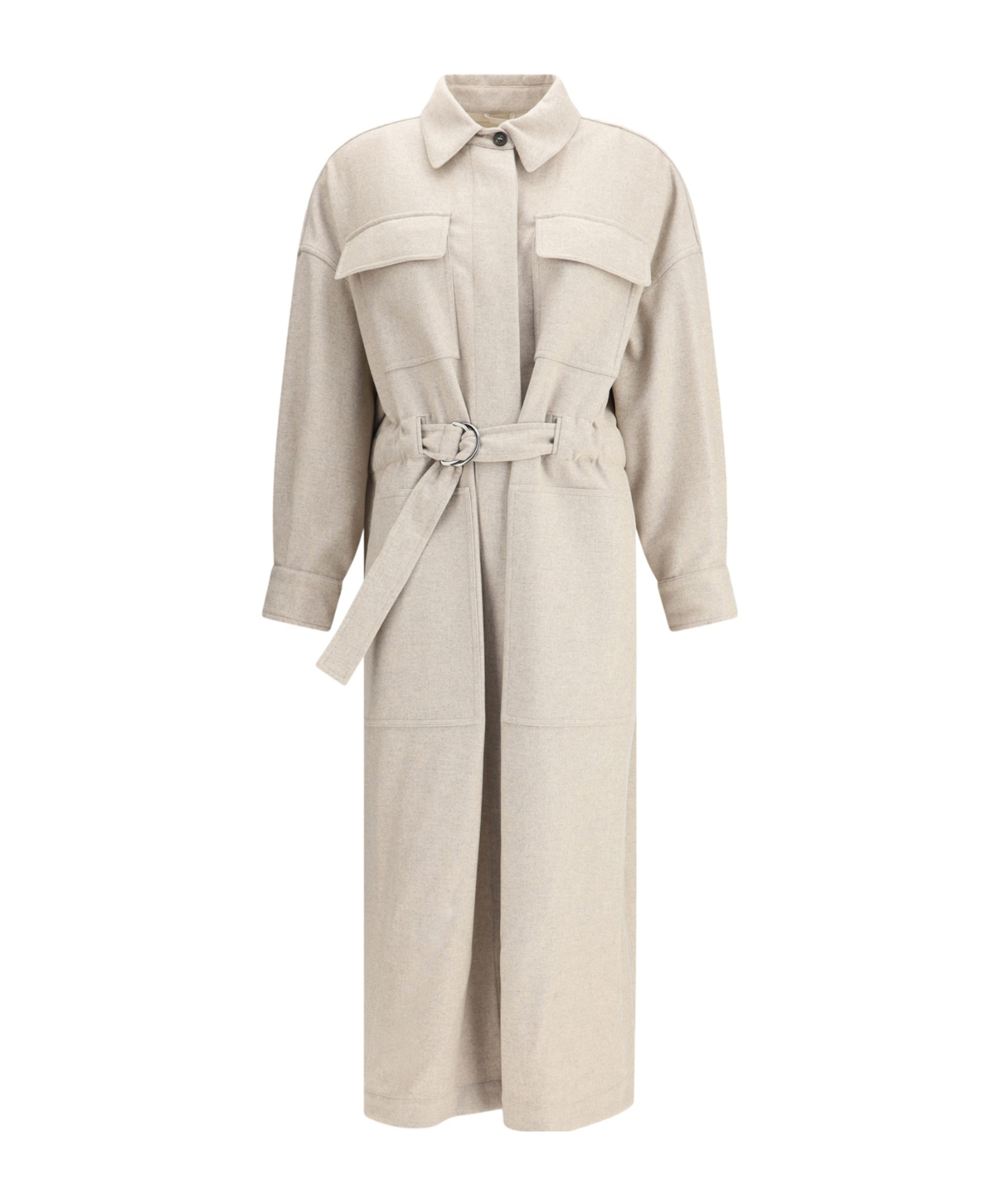 Brunello Cucinelli Silhouette-defining Long Coat With Adjustable Waistband