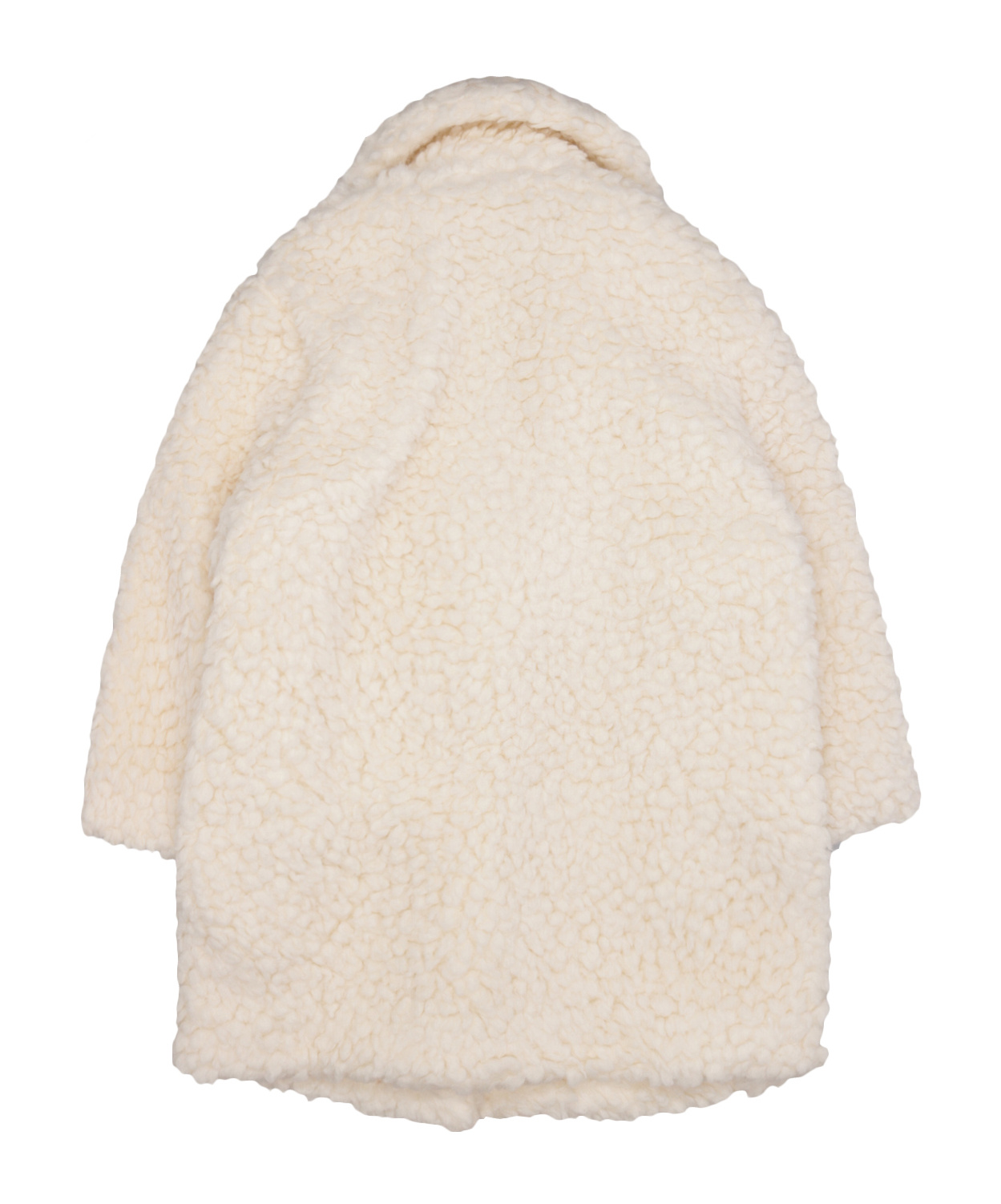 Simonetta Single-breasted Faux-shearling Coat In Nude