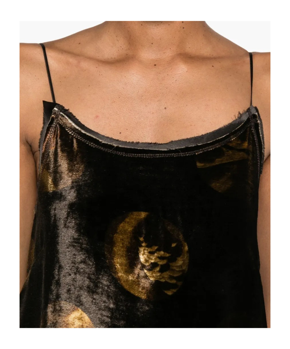 Uma Wang Abstract-pattern Midi Dress In Brown