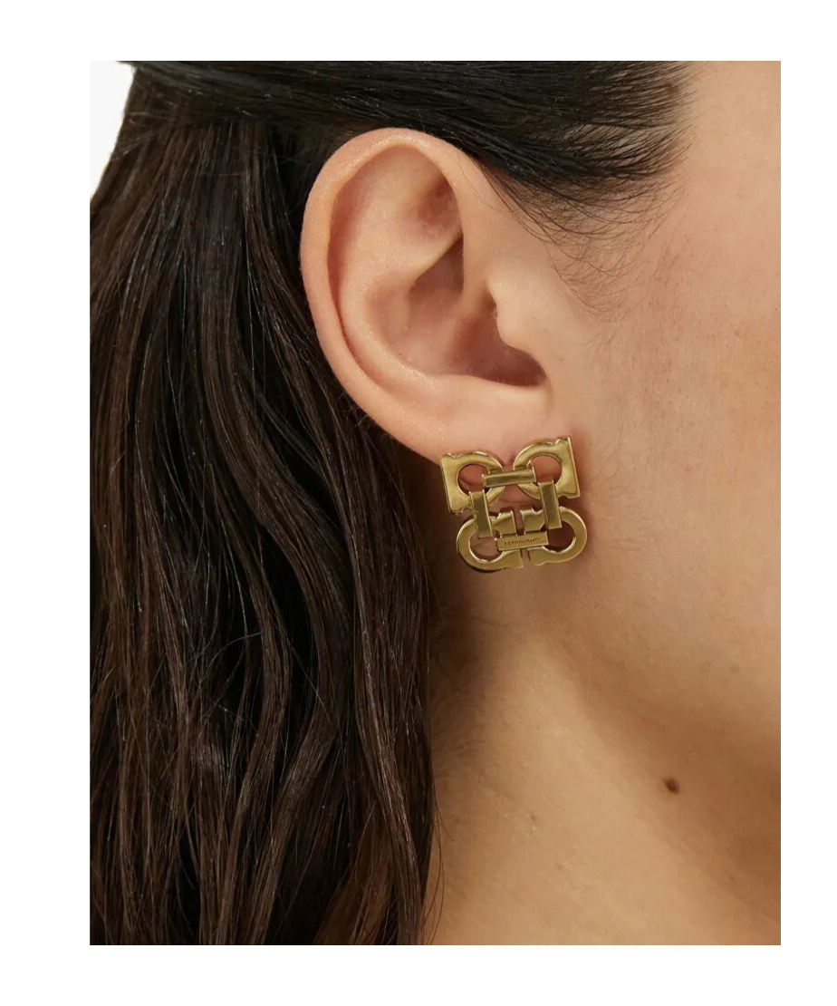 Ferragamo Four Gancini Clip On Earrings