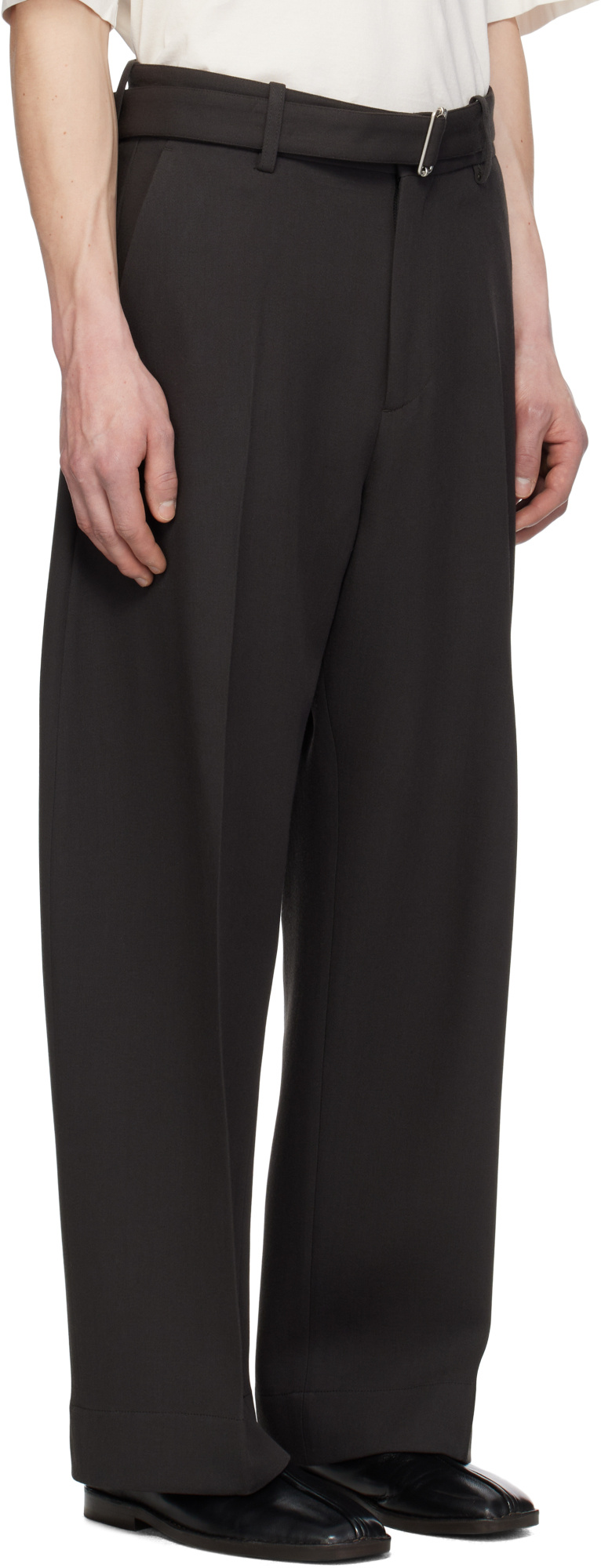 Studio Nicholson Belt-loop Casual Pants In Black