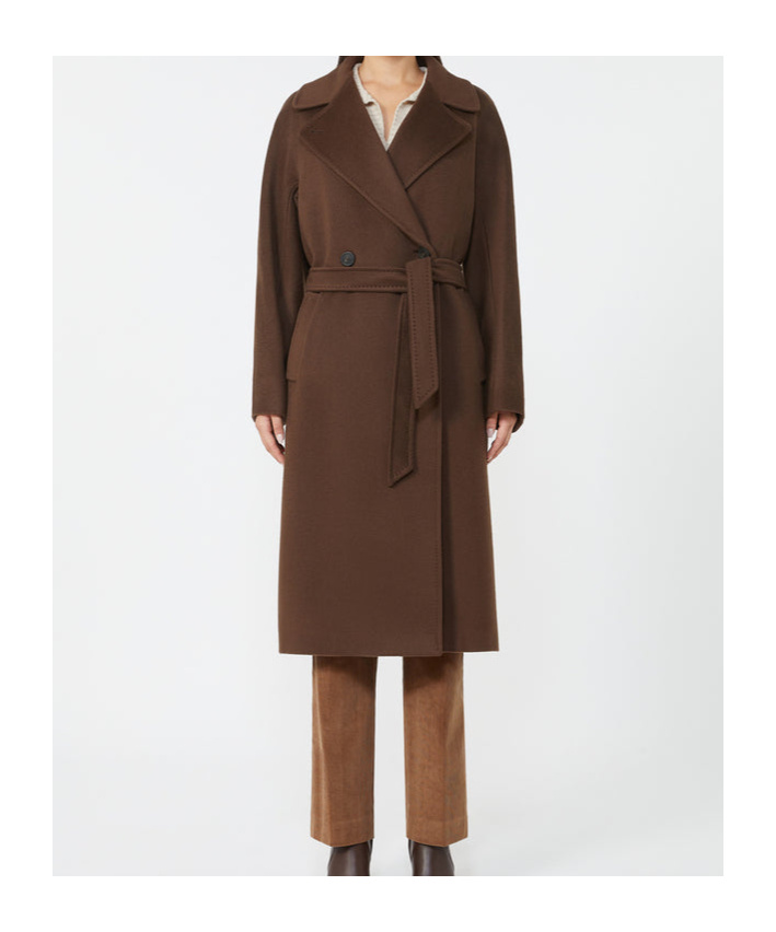 Weekend Max Mara Double-breasted Wool Mid-length Coat In Brown